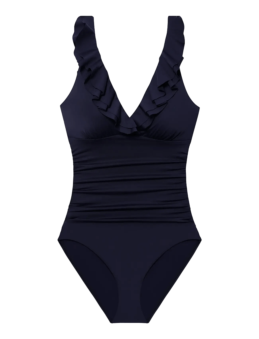 Lauren Ralph Lauren Swimwear - LRL Beach club Ruffle surplice uw s - badedragter - dark navy - 1