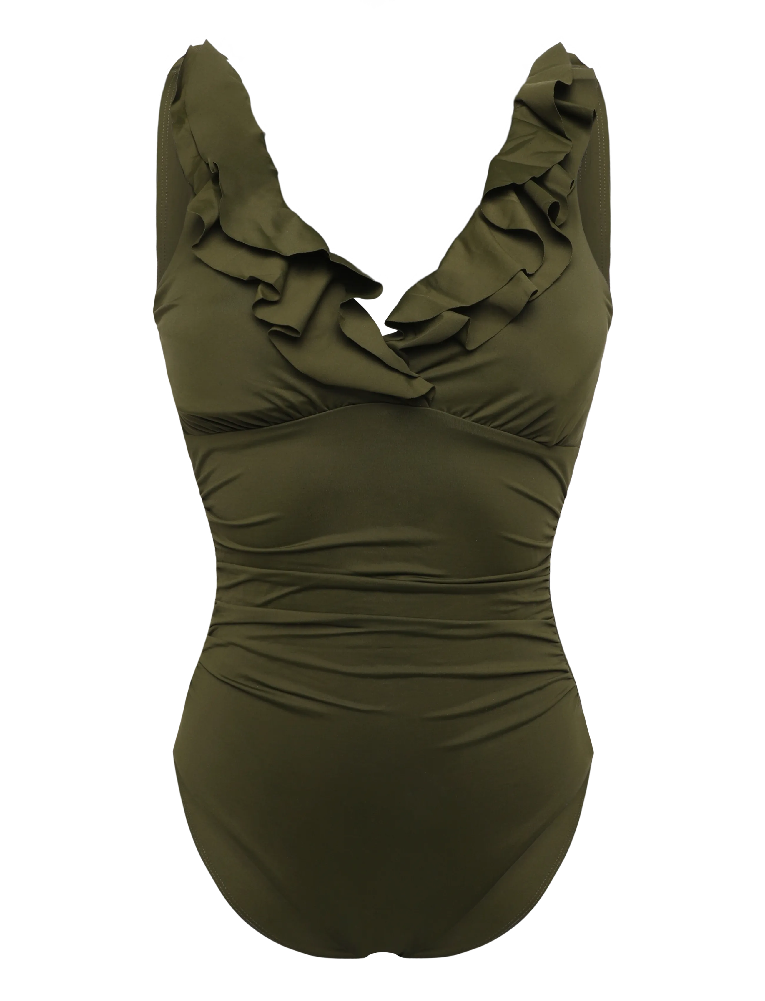 Lauren Ralph Lauren Swimwear LRL Beach club Ruffle surplice uw s - Badkläder - DARK OLIVE / khaki/green