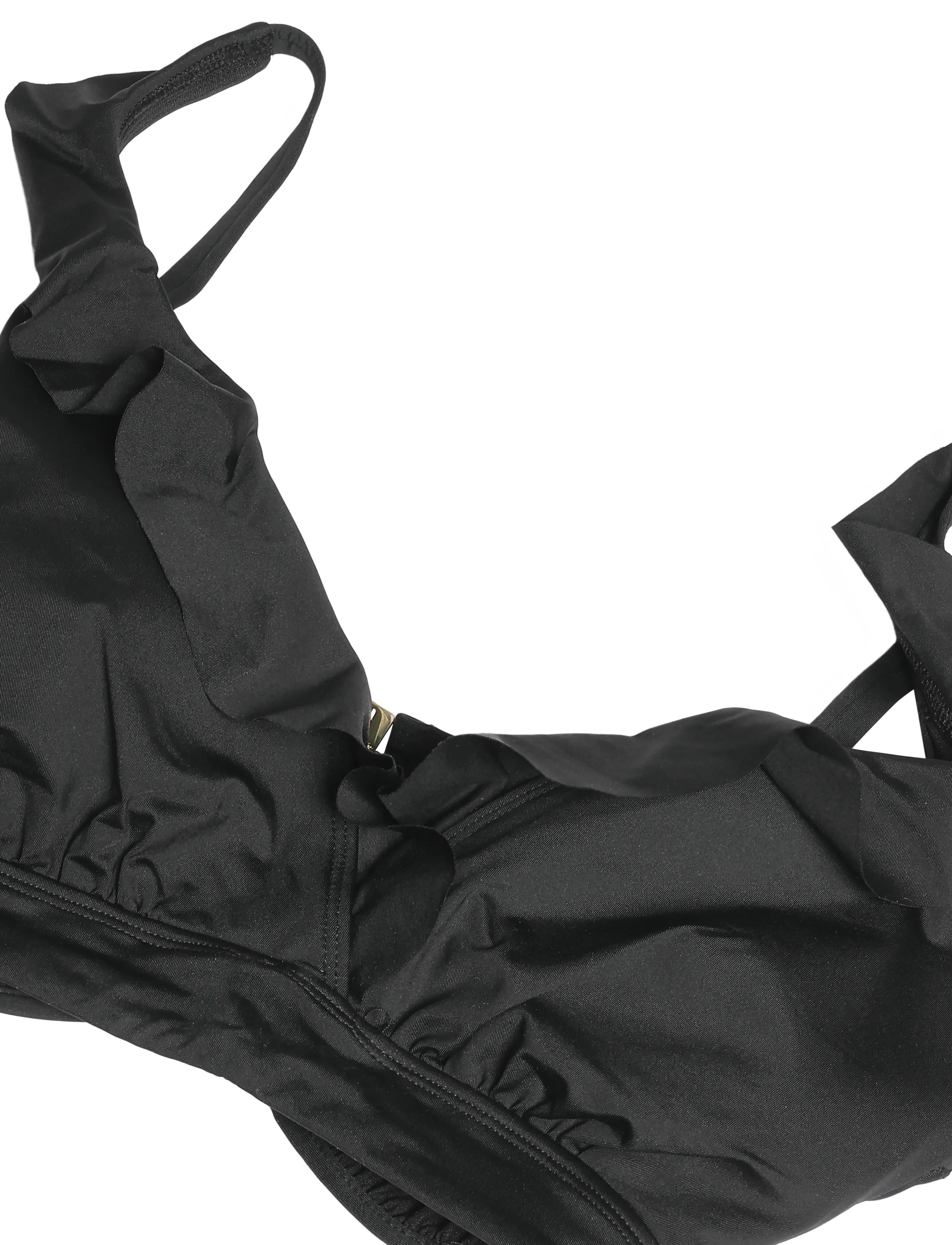Lauren Ralph Lauren Swimwear - LRL Beach club Ruffle uw bra - tugikaartega bikiinirinnahoidjad - black - 2