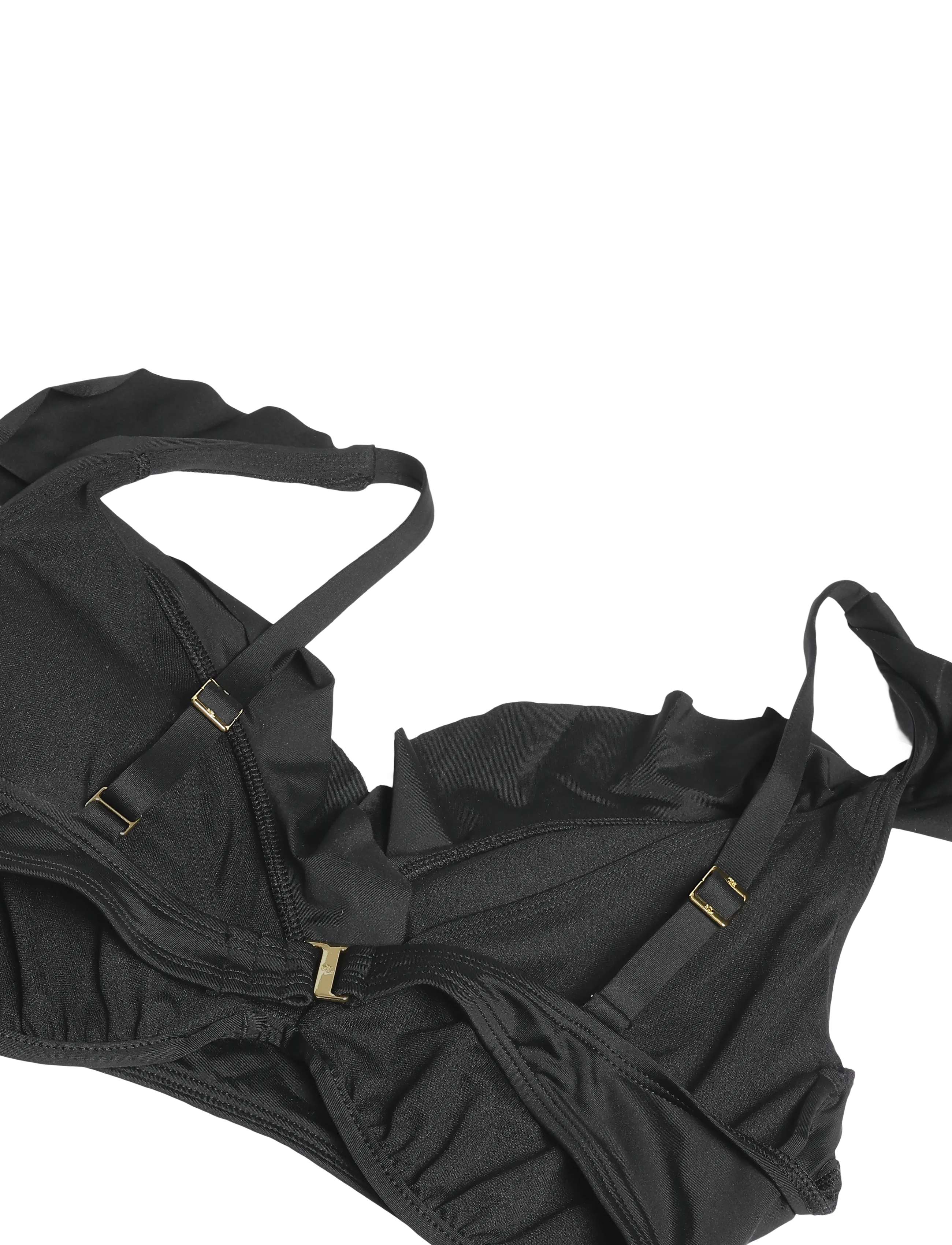 Lauren Ralph Lauren Swimwear - LRL Beach club Ruffle uw bra - tugikaartega bikiinirinnahoidjad - black - 3