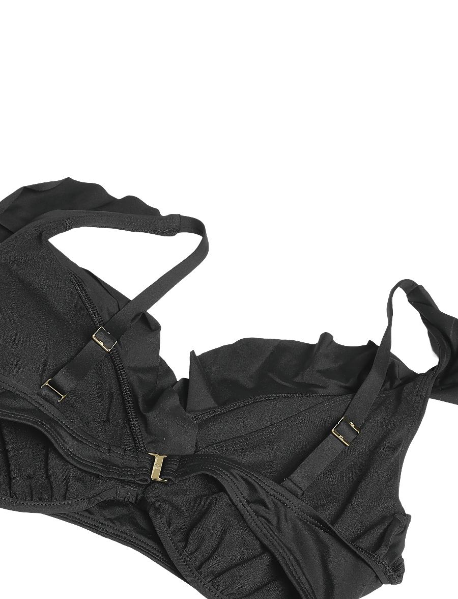 Lauren Ralph Lauren Swimwear - LRL Beach club Ruffle uw bra - tugikaartega bikiinirinnahoidjad - black - 3