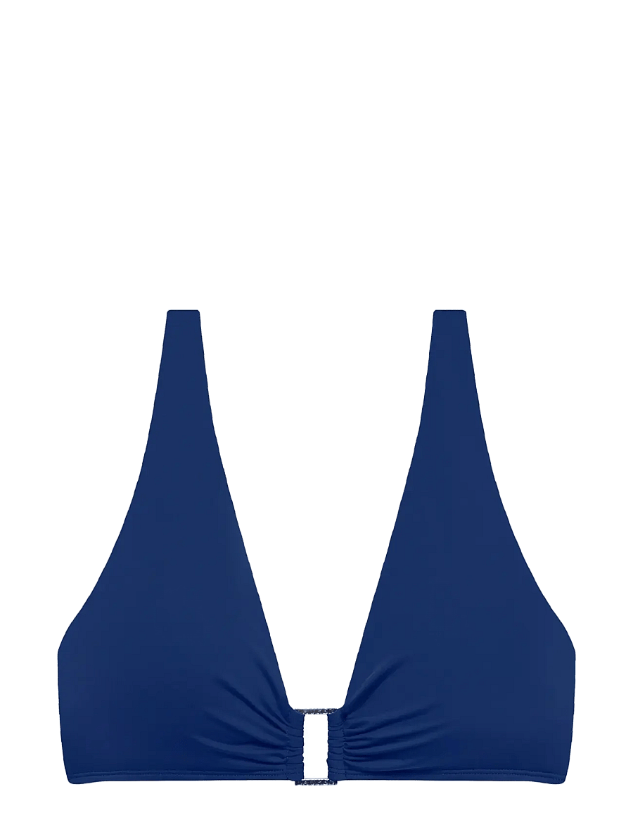 Lauren Ralph Lauren Swimwear - LRL Beach club Ring OTS bra - trikampio formos bikinio liemenėlės - blue saturn - 1
