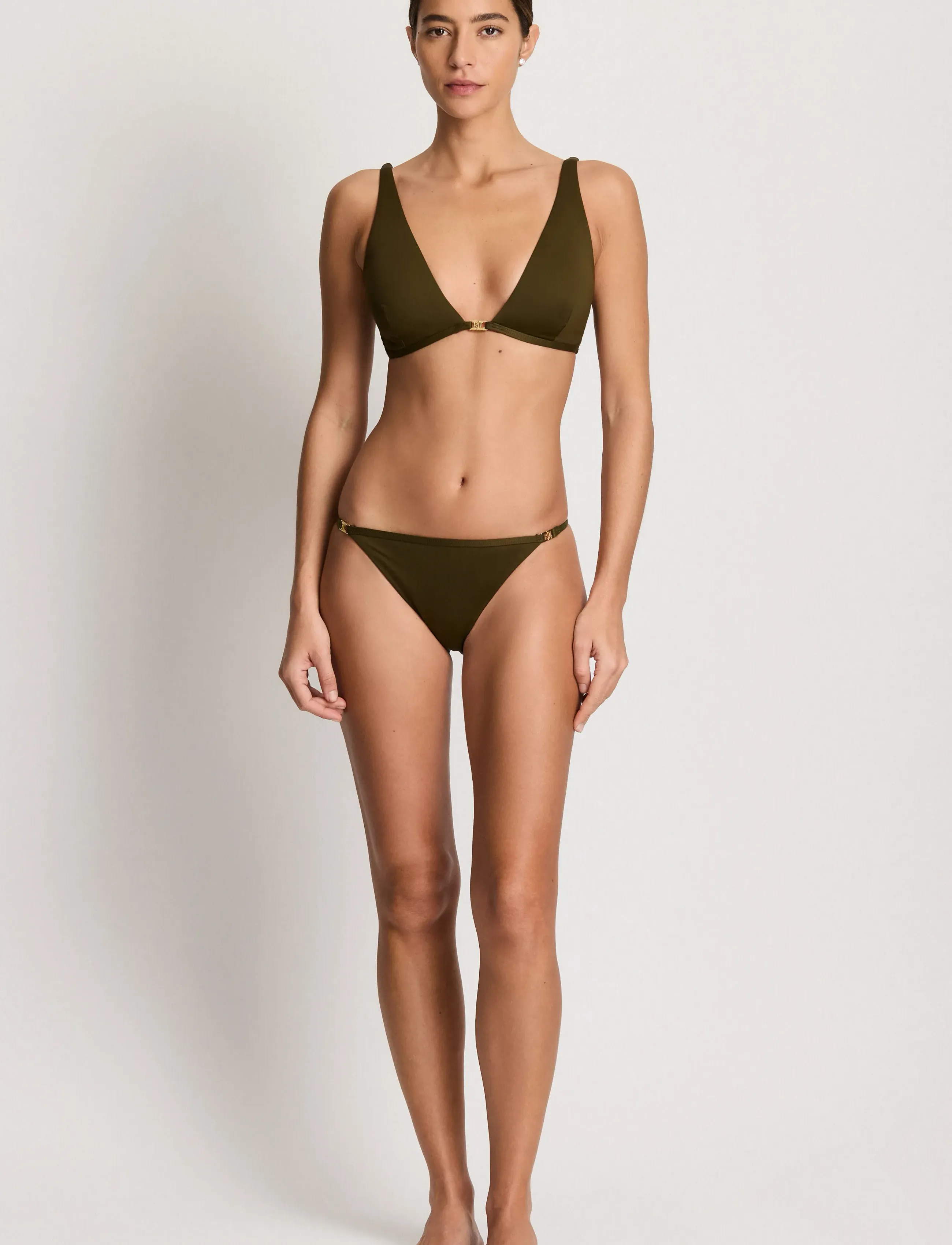 Lauren Ralph Bademode Lrl Beach Club Tall Triangle Bra, 36, Bikini Oberteile, Khakigrün - Bikinitops, Frauen