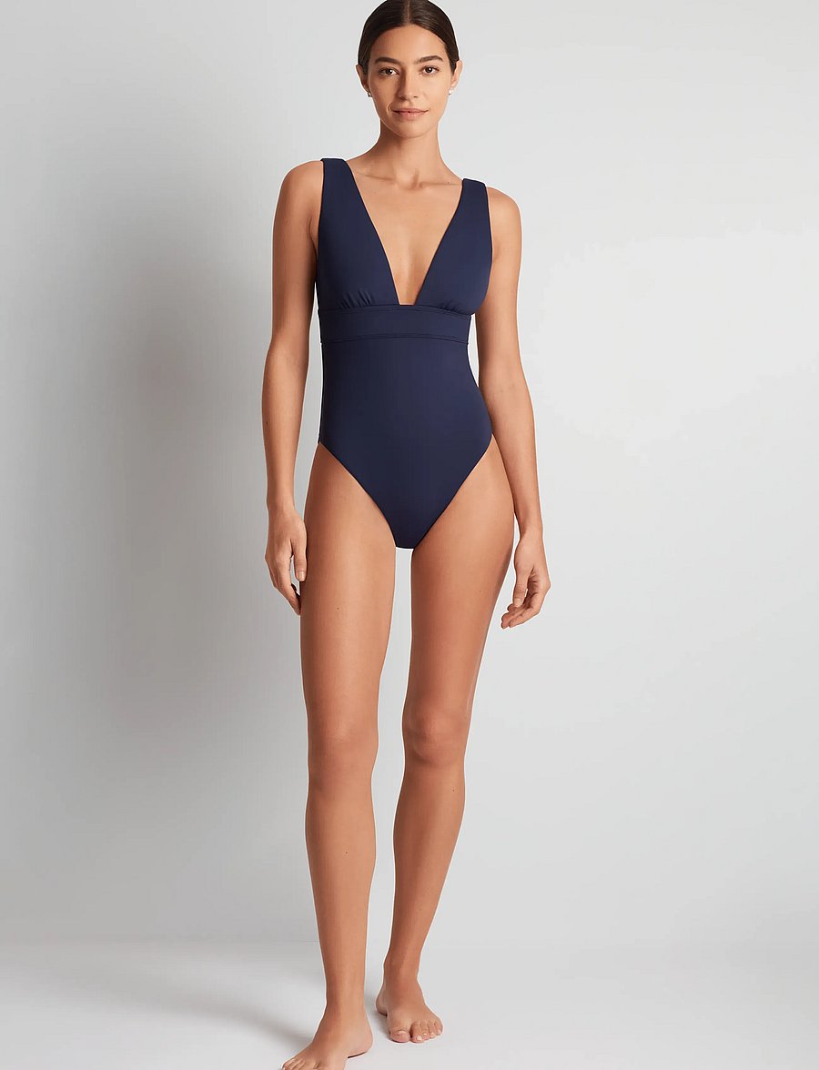 Lauren Ralph Lauren Swimwear - LRL Bel air Modern v-neck swimsuit - ujumistrikood - dark navy - 0