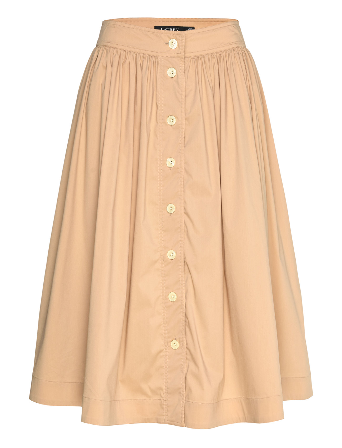 Lauren Ralph Lauren Button-Front Cotton-Blend Skirt - Beige - 34