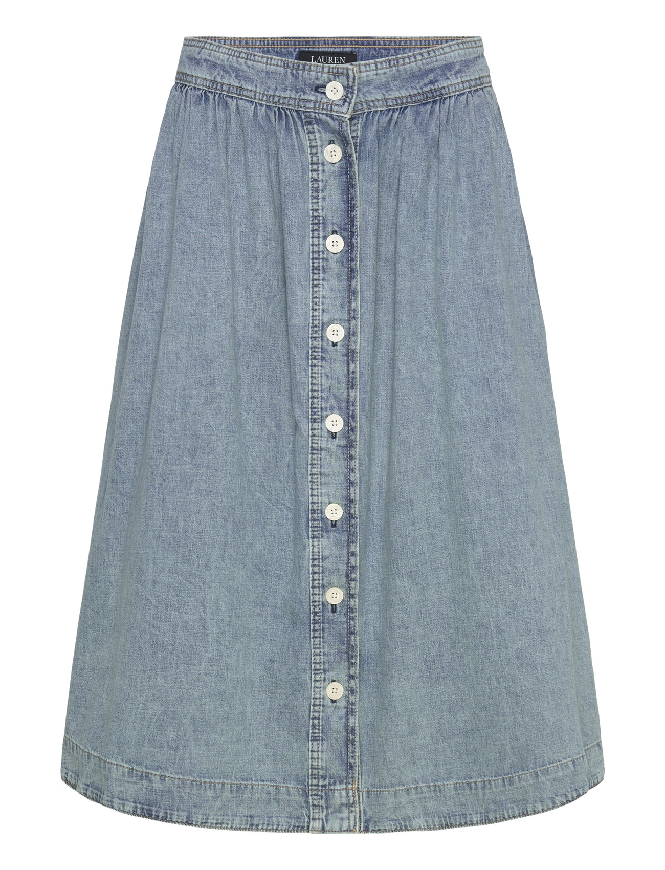 Lauren Ralph Lauren Button-Front Denim Skirt - Blue - 32