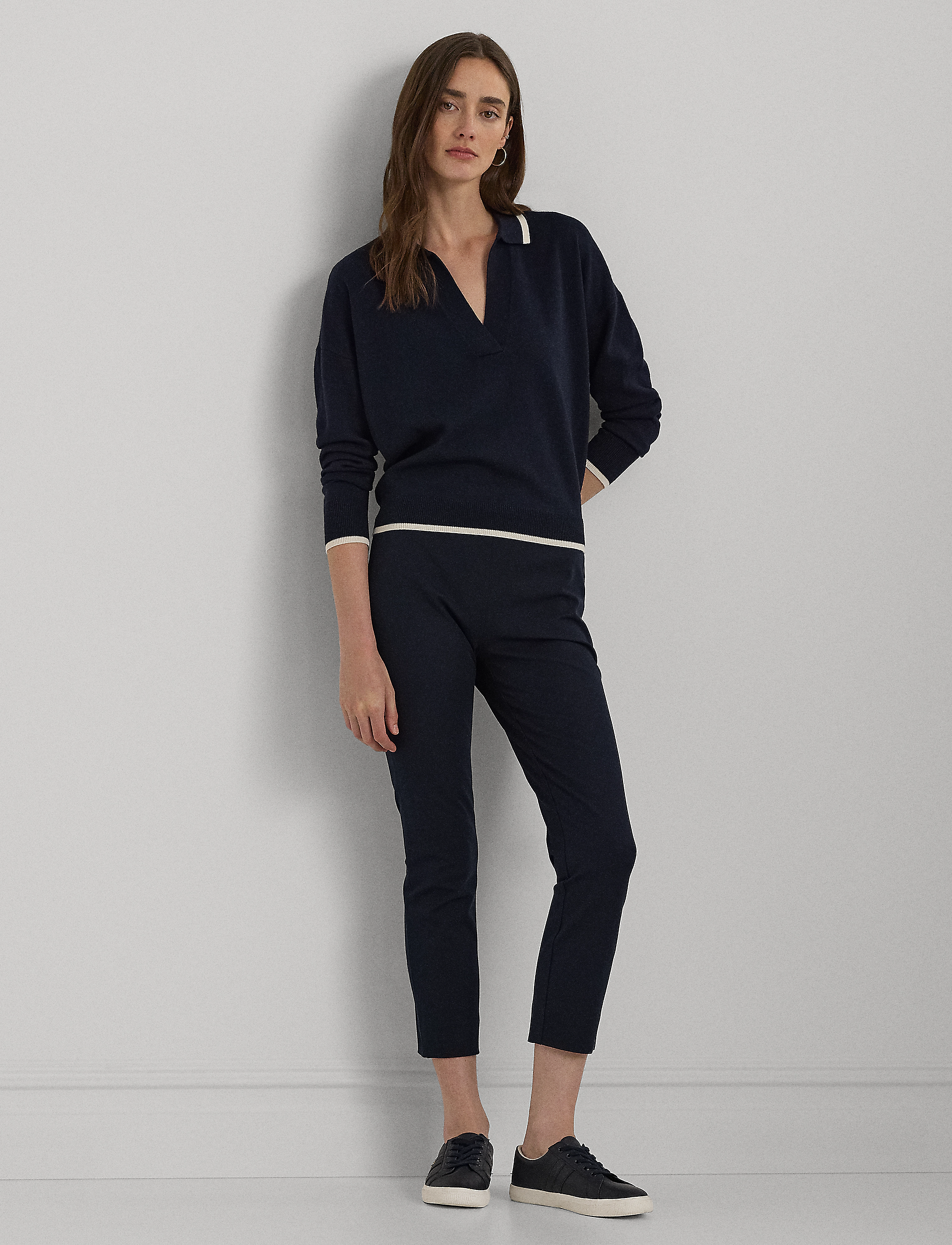 Lauren Ralph Lauren Stretch Twill Skinny Pant - Transitional Layering - LAUREN NAVY / blue
