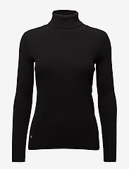 Ribbed Roll Neck Jumper - POLO BLACK