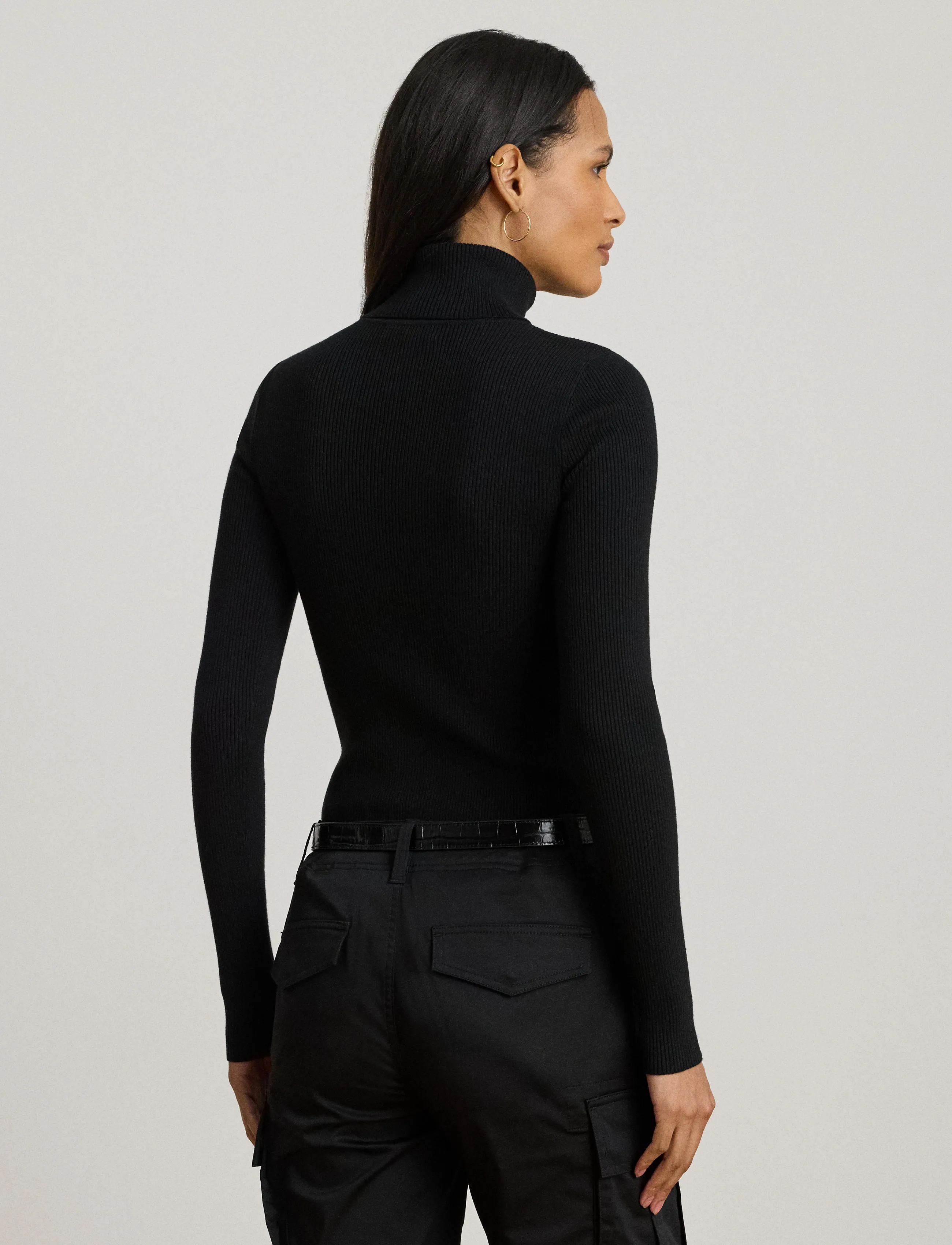 Lauren Ralph Lauren - Ribbed Turtleneck Sweater - rúllukragar - polo black - 2