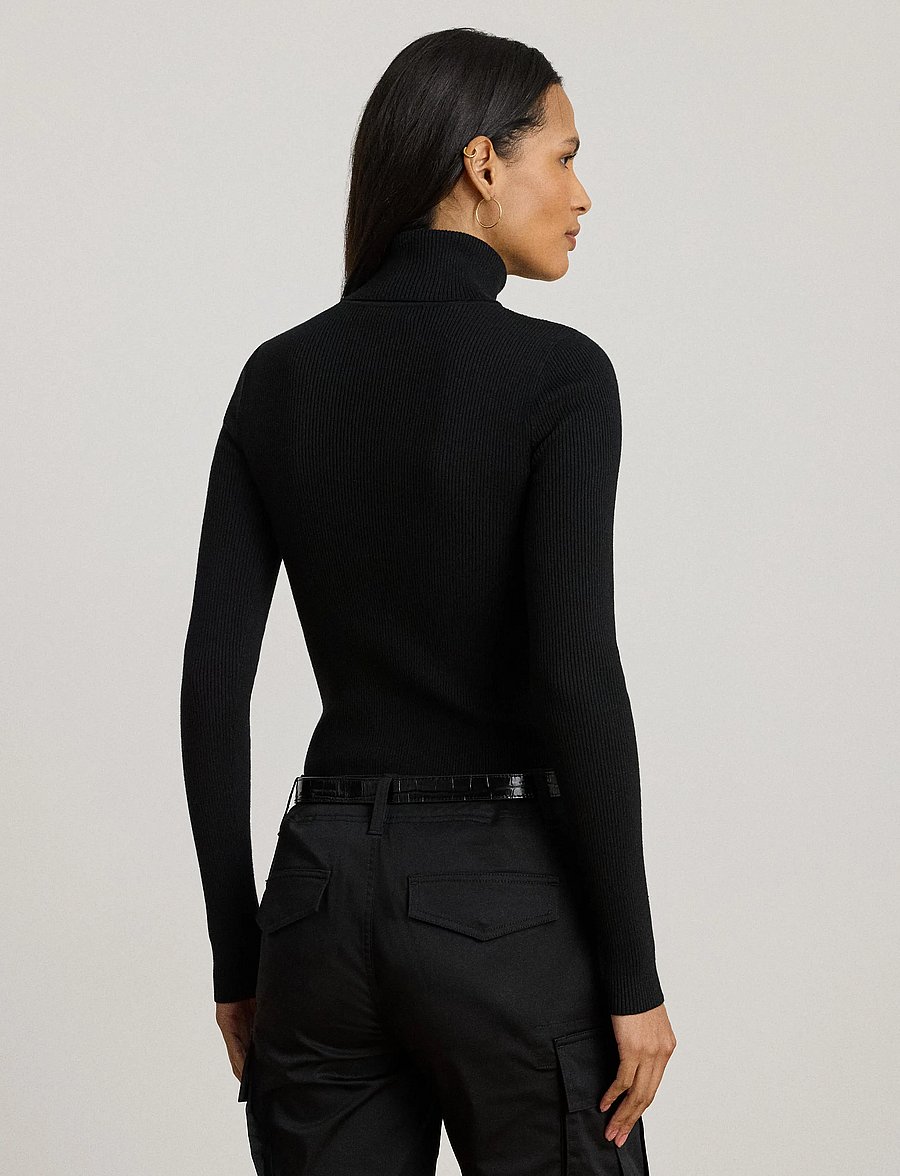 Lauren Ralph Lauren - Ribbed Turtleneck Sweater - turtlenecks - polo black - 2