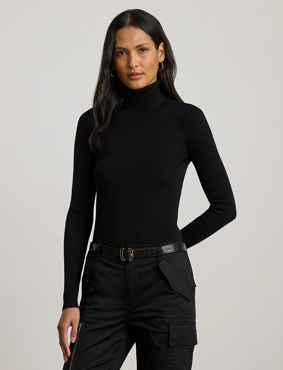 Lauren Ralph Lauren - Ribbed Turtleneck Sweater - turtlenecks - polo black - 3