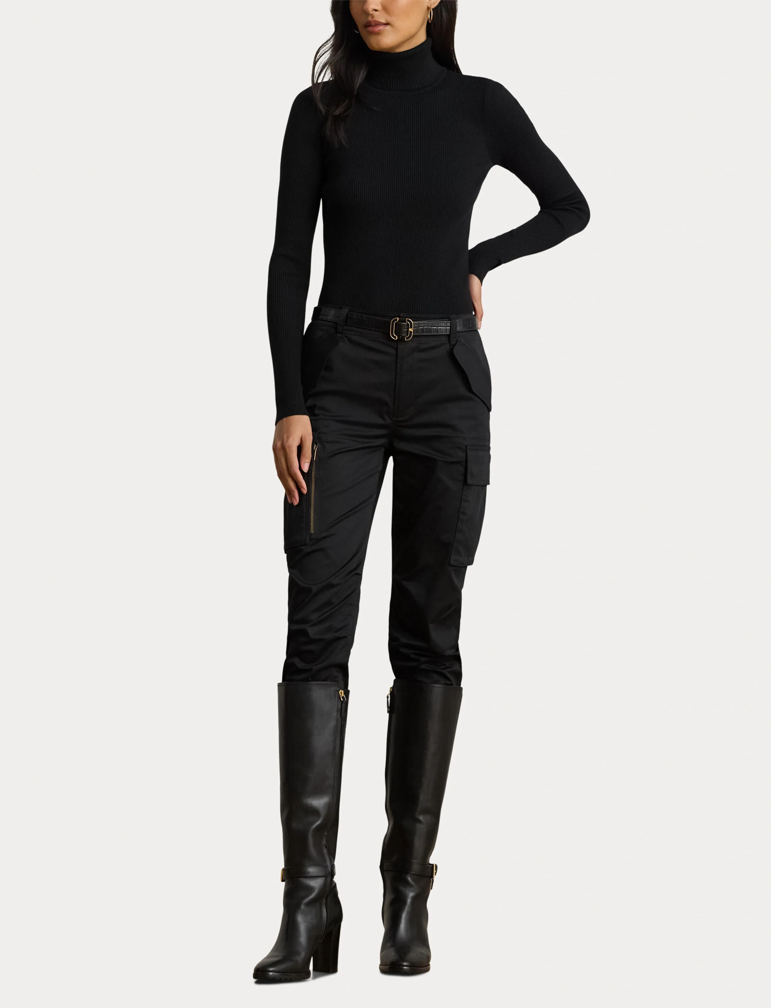 Lauren Ralph Lauren - Ribbed Turtleneck Sweater - rúllukragar - polo black - 4