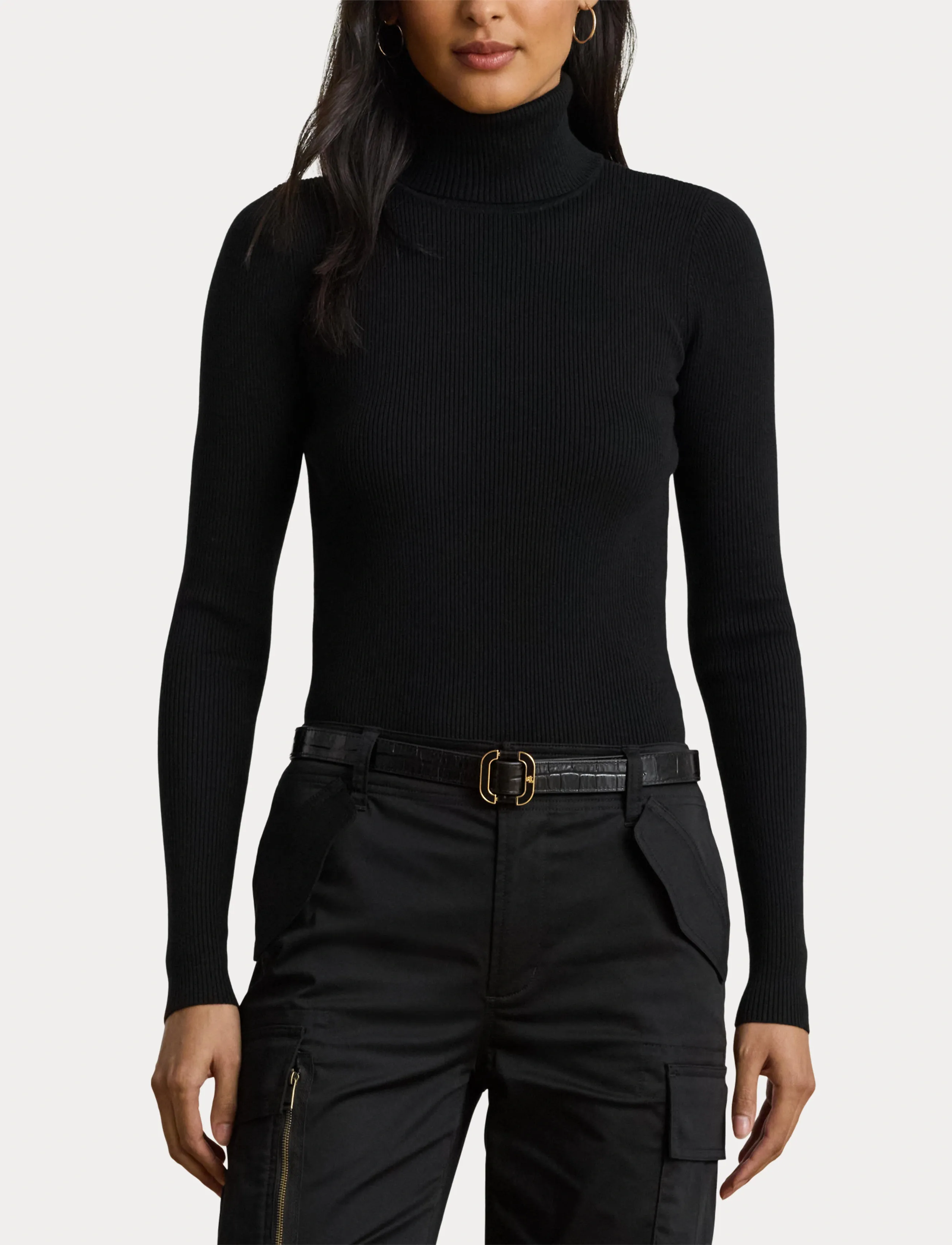 Lauren Ralph Lauren - Ribbed Turtleneck Sweater - rúllukragar - polo black - 5