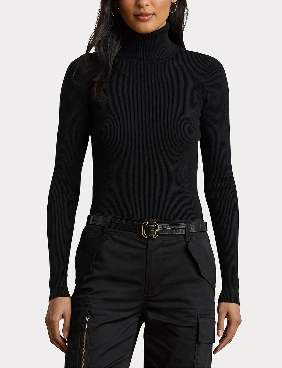 Lauren Ralph Lauren - Ribbed Turtleneck Sweater - turtlenecks - polo black - 5