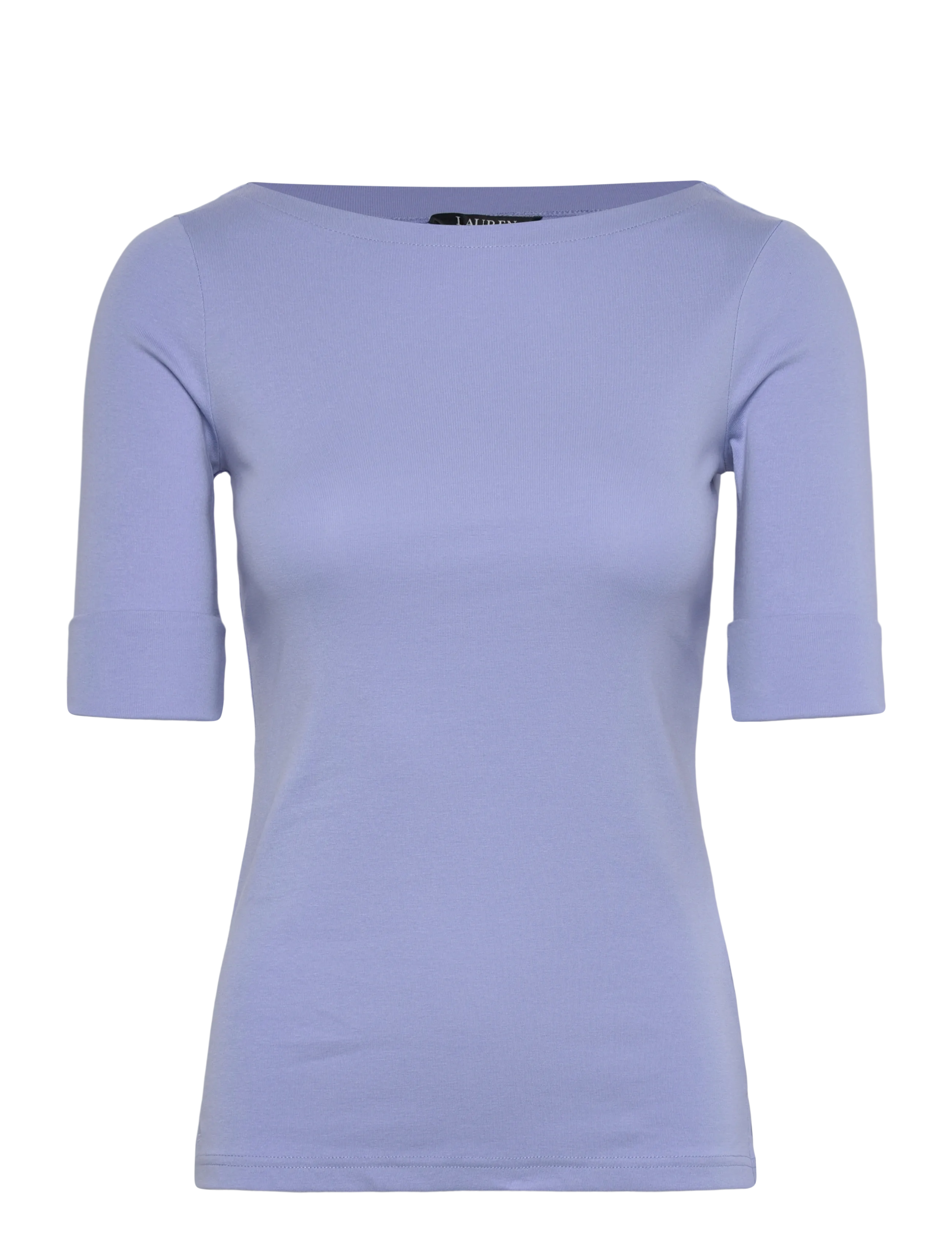 Stretch Cotton Boatneck Tee - BANKER BLUE