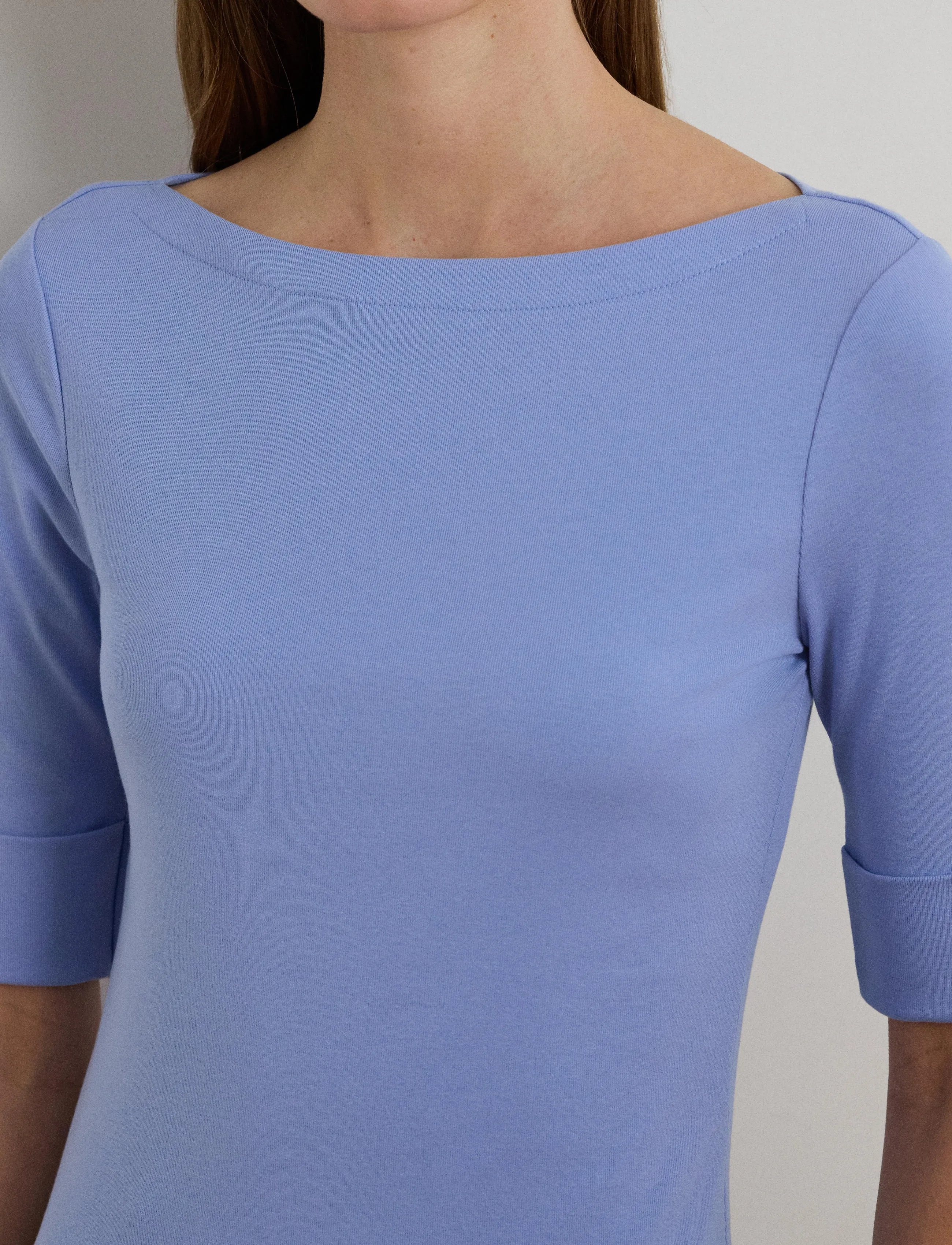 Lauren Ralph Lauren - Stretch Cotton Boatneck Tee - blouses à manches courtes - banker blue - 4