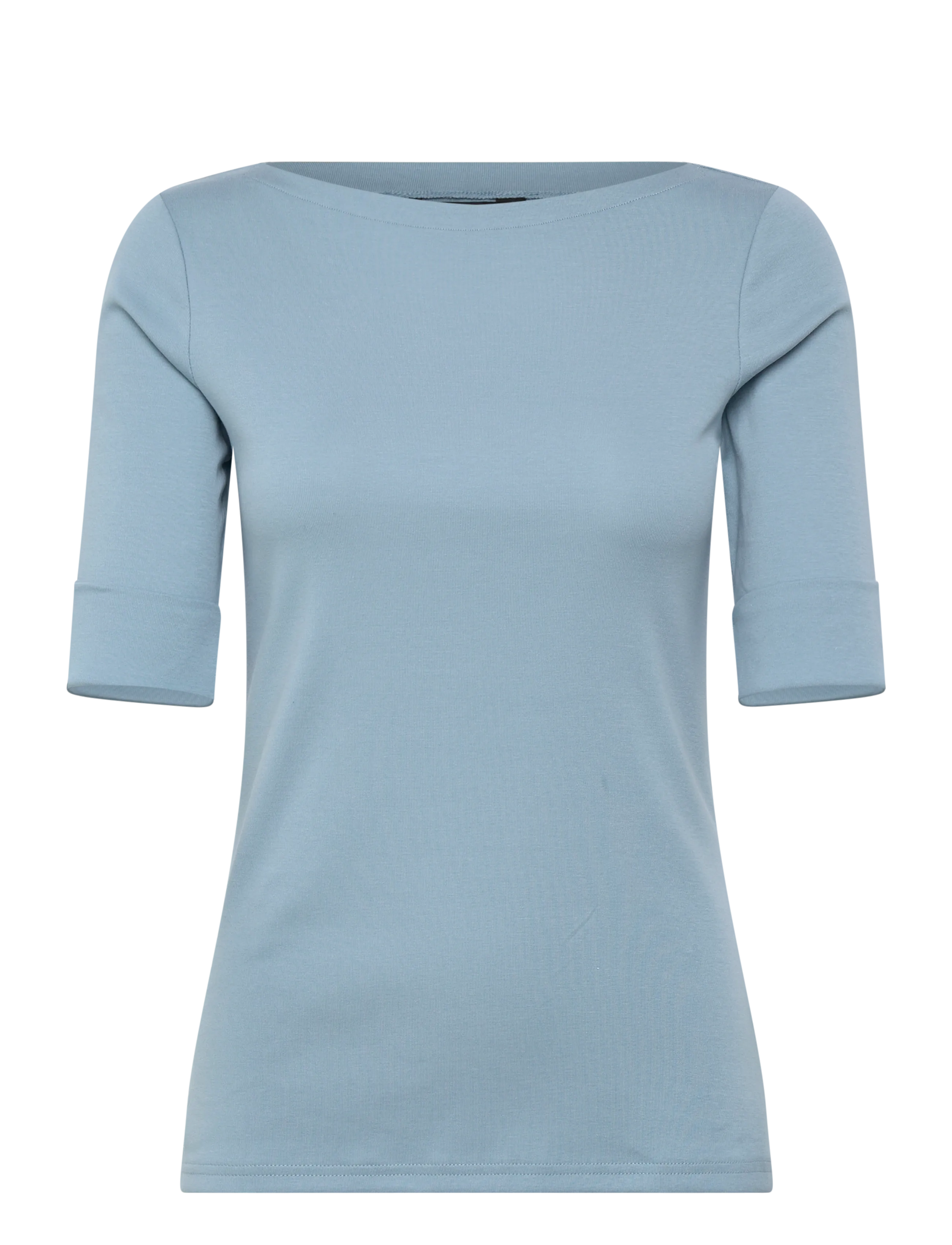 Lauren Ralph Lauren Stretch Cotton Boatneck Tee - Tøj - BLUE NOTE / blue