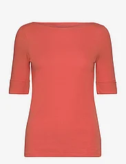 Lauren Ralph Lauren - Stretch Cotton Boatneck Tee - marškinėliai - canyon orange - 0