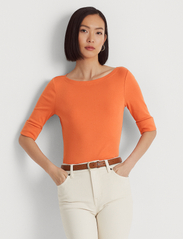 Lauren Ralph Lauren - Stretch Cotton Boatneck Tee - marškinėliai - canyon orange - 2