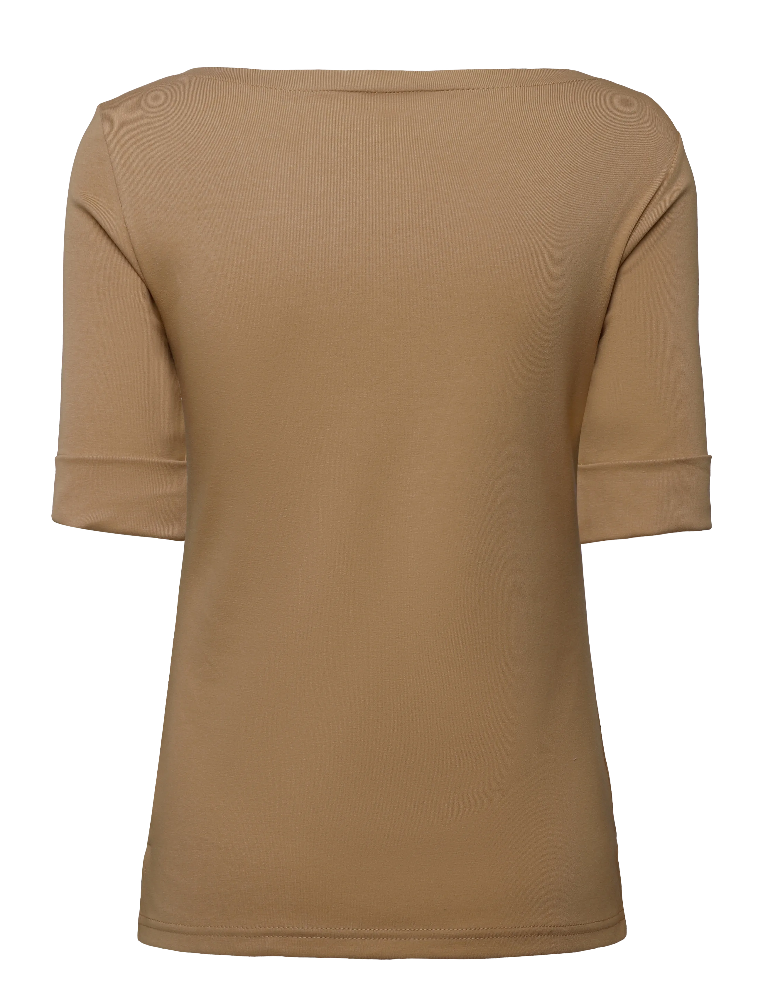 Lauren Ralph Lauren - Stretch Cotton Boatneck Tee - lyhythihaiset puserot - lauren camel - 2