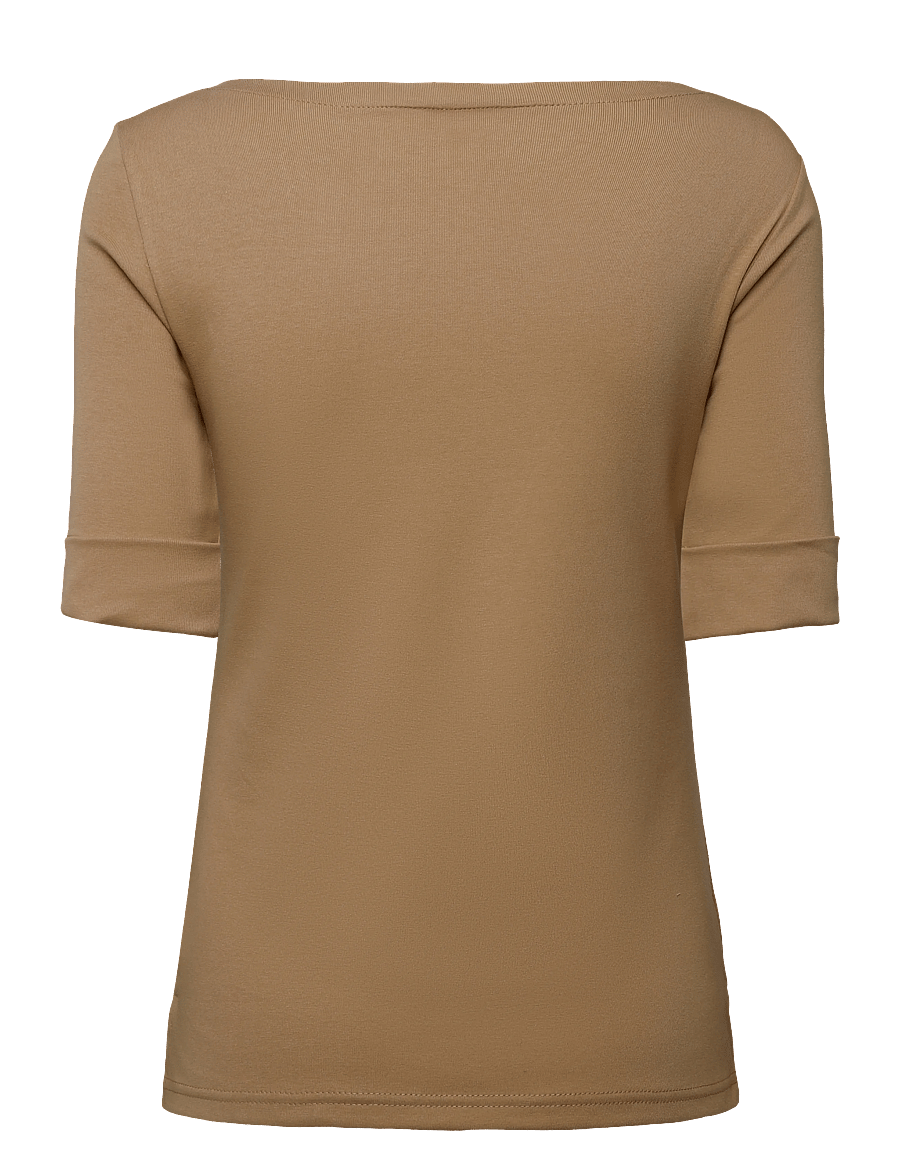Lauren Ralph Lauren - Stretch Cotton Boatneck Tee - lyhythihaiset puserot - lauren camel - 2