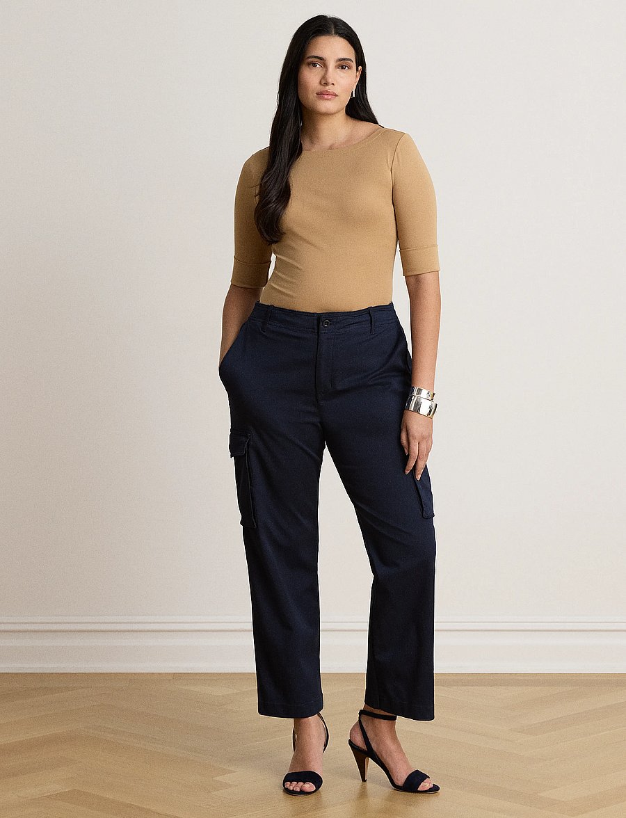 Lauren Ralph Lauren - Stretch Cotton Boatneck Tee - lyhythihaiset puserot - lauren camel - 4