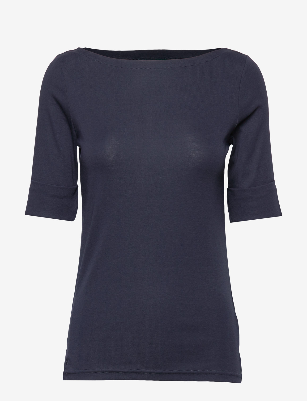 Lauren Ralph Lauren - Stretch Cotton Boatneck Tee - t-shirts - lauren navy - 0