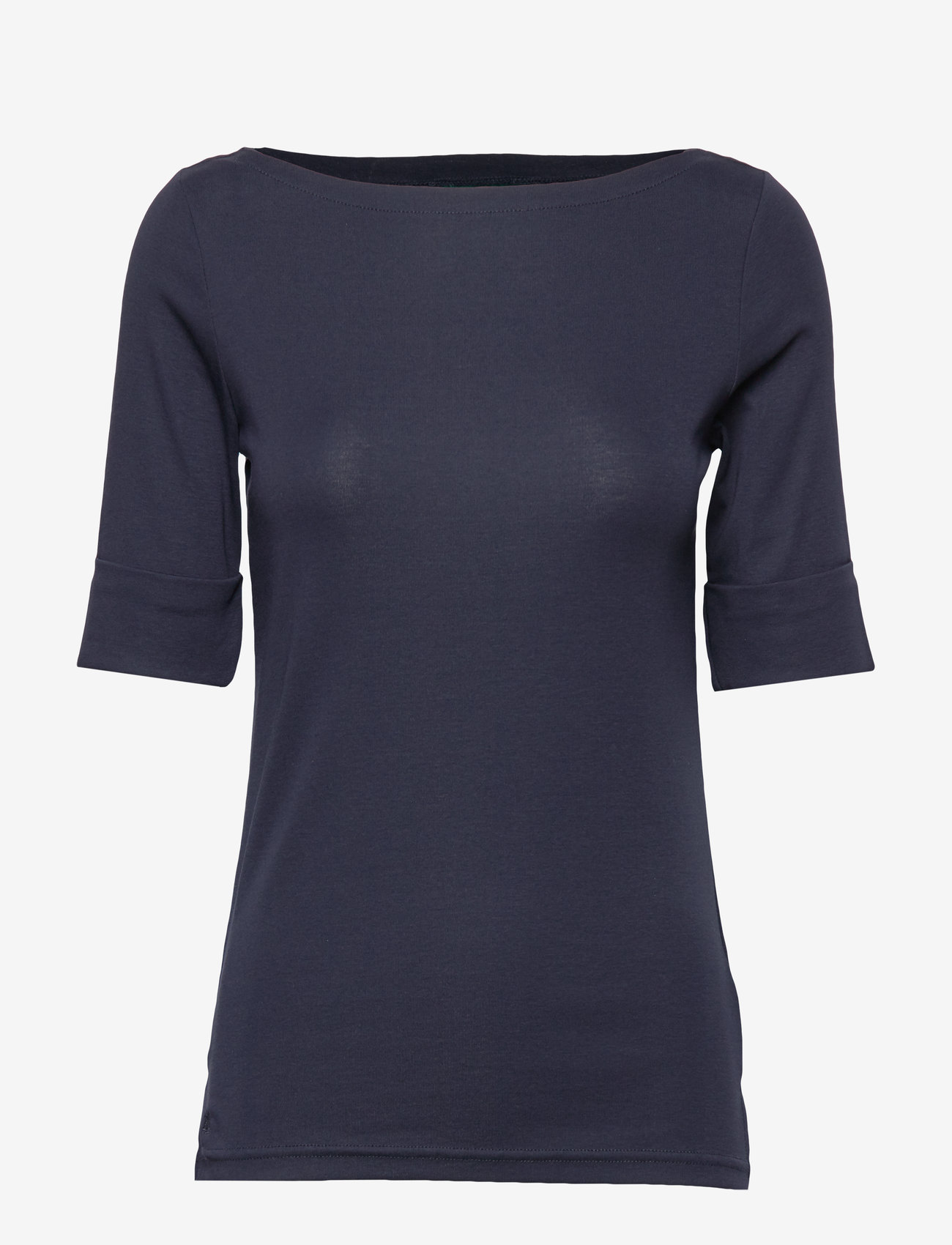 Lauren Ralph Lauren - Cotton Boatneck Top - t-shirts - lauren navy - 0