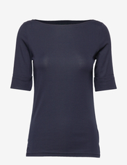 Lauren Ralph Lauren - Cotton Boatneck Top - t-shirts - lauren navy - 0