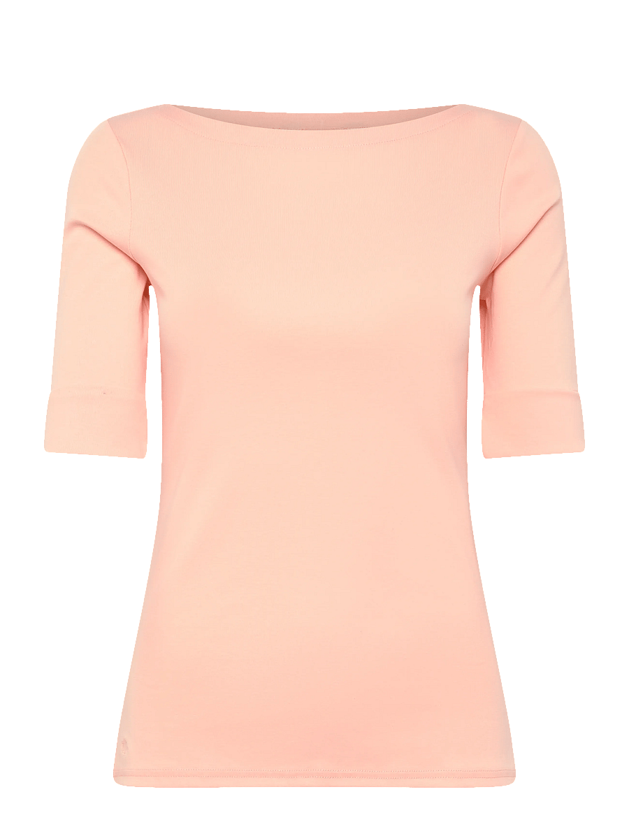 Lauren Ralph Lauren - Stretch Cotton Boatneck Tee - short-sleeved blouses - light portside co - 0