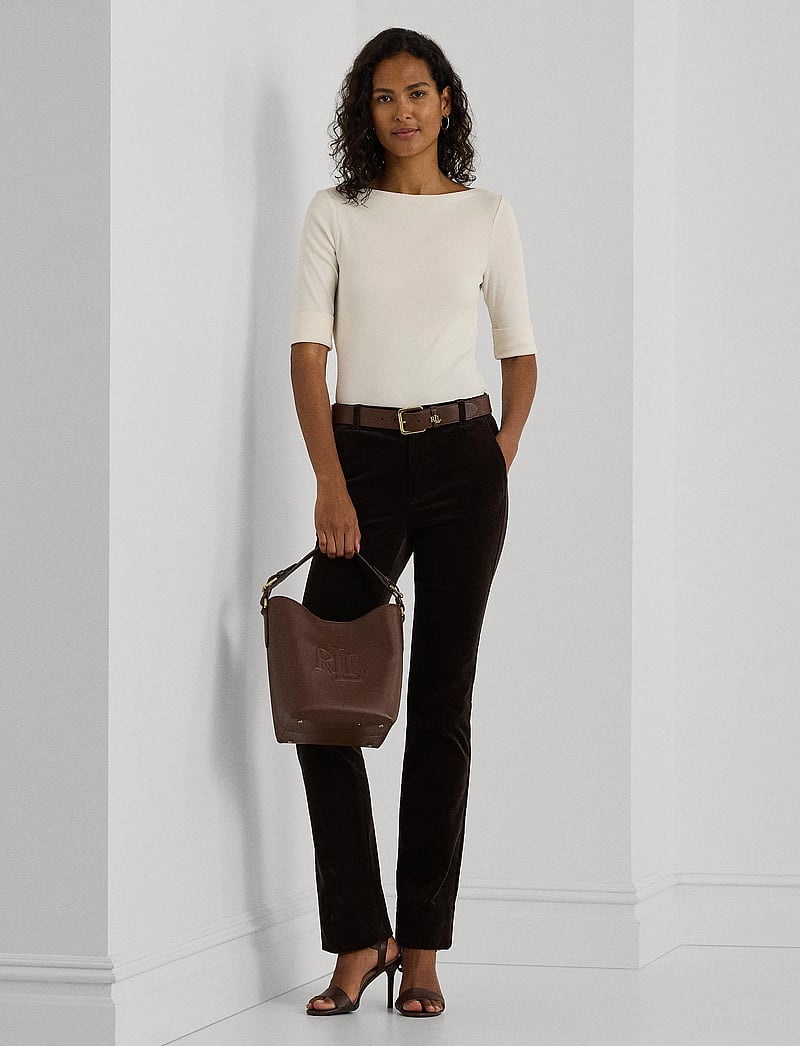 Lauren Ralph Lauren - Stretch Cotton Boatneck Tee - t-shirts - mascarpone cream - 0