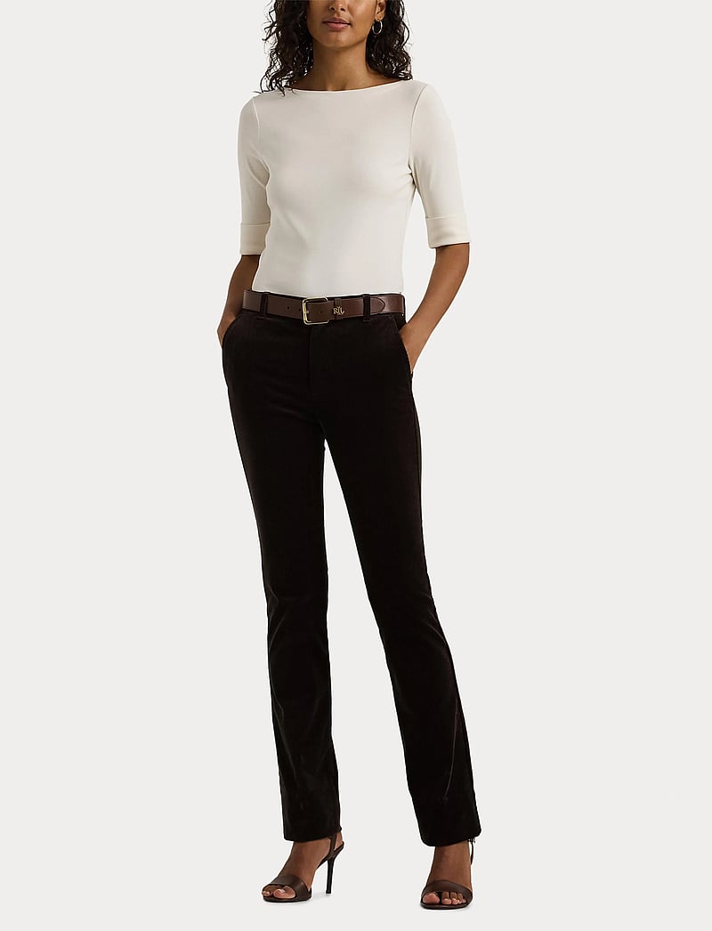 Lauren Ralph Lauren - Stretch Cotton Boatneck Tee - t-shirts - mascarpone cream - 4