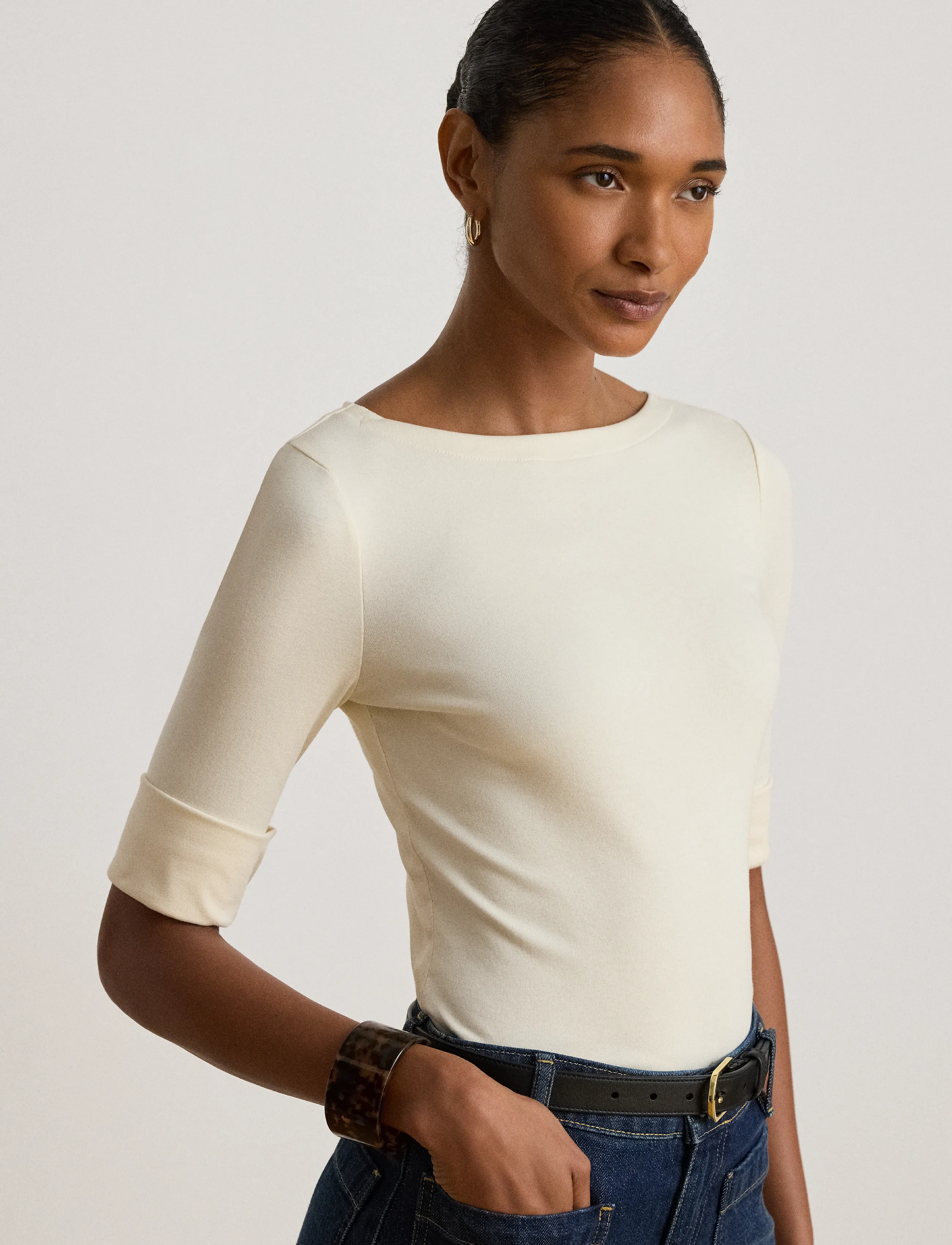 Lauren Ralph Lauren Stretch Cotton Boatneck Tee skjortor & blusar dam – bild 5