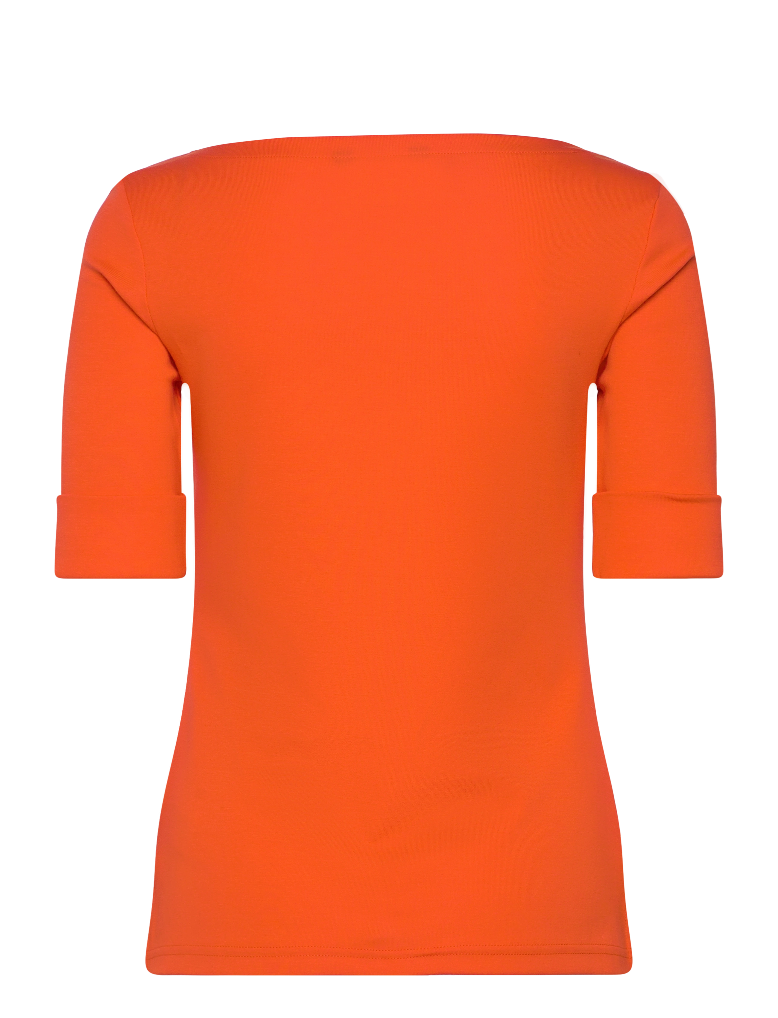 Lauren Ralph Lauren - Stretch Cotton Boatneck Tee - orange lily - 1