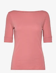 Lauren Ralph Lauren - Stretch Cotton Boatneck Tee - marškinėliai - pink mahogany - 0