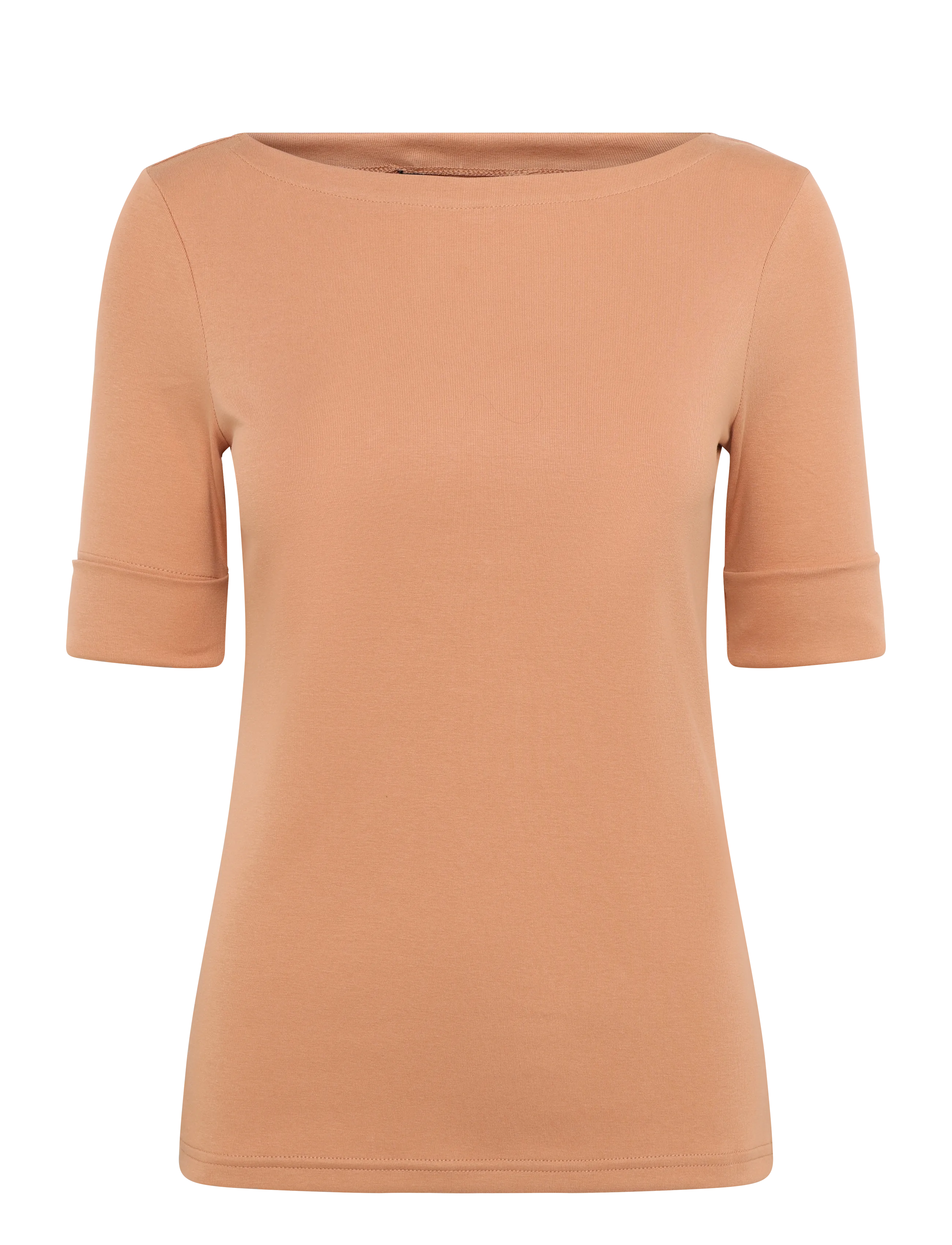 Lauren Ralph Lauren Stretch Cotton Boatneck Tee - Blusen & Hemden - PINK SIENNA / pink/rose