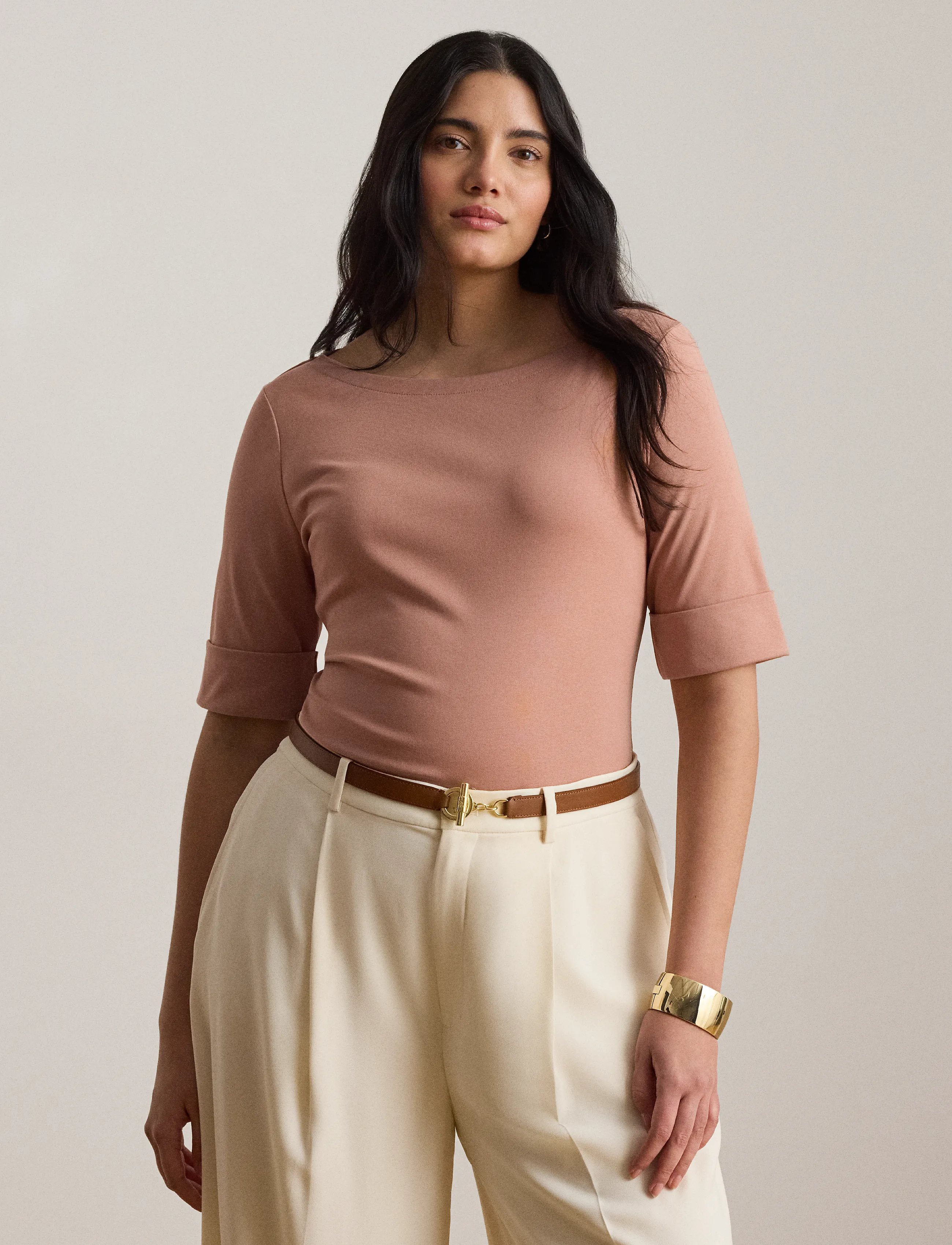 Lauren Ralph Lauren Stretch Cotton Boatneck Tee blusar dam – bild 8