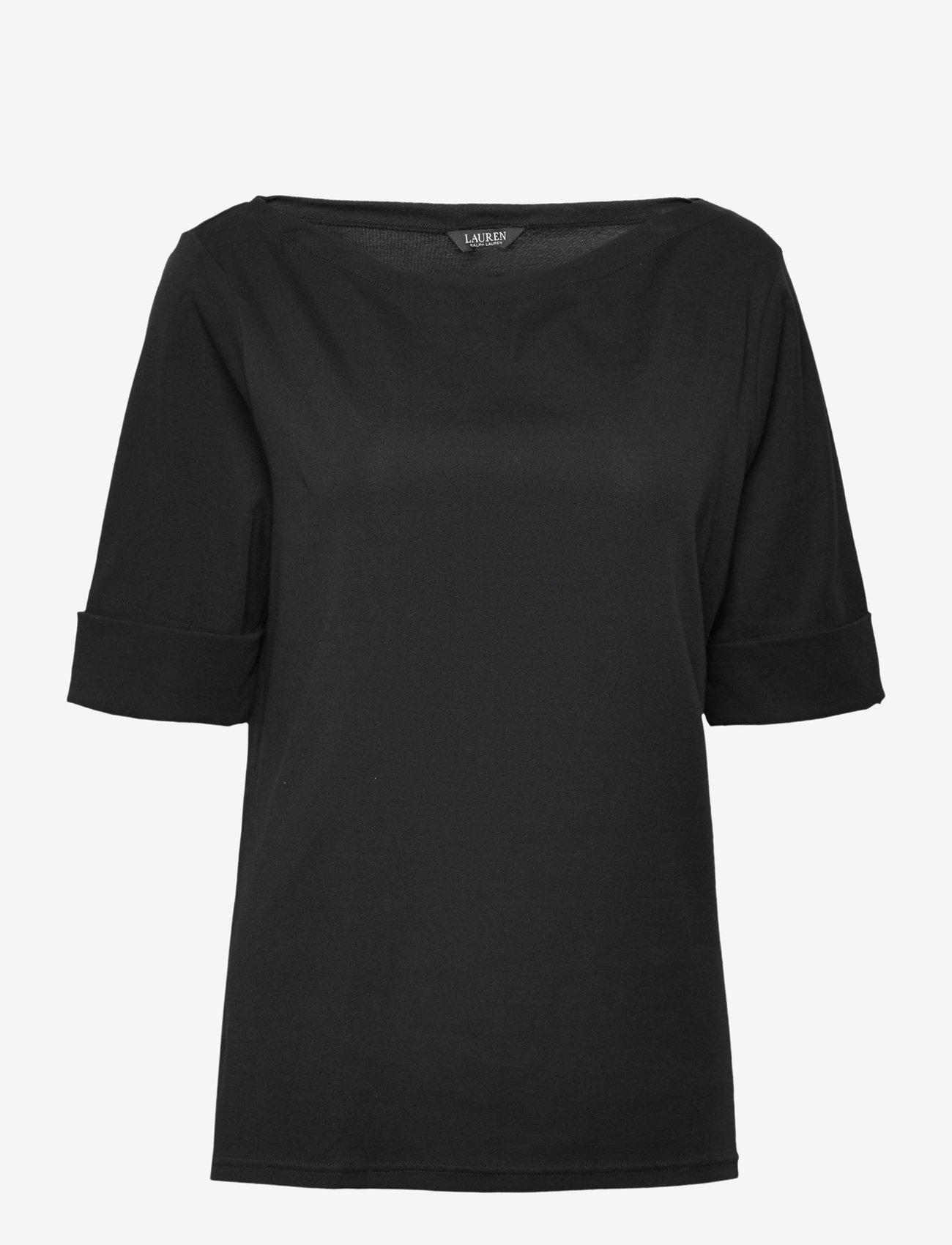 Lauren Ralph Lauren - Stretch Cotton Boatneck Tee - t-shirts - polo black - 0
