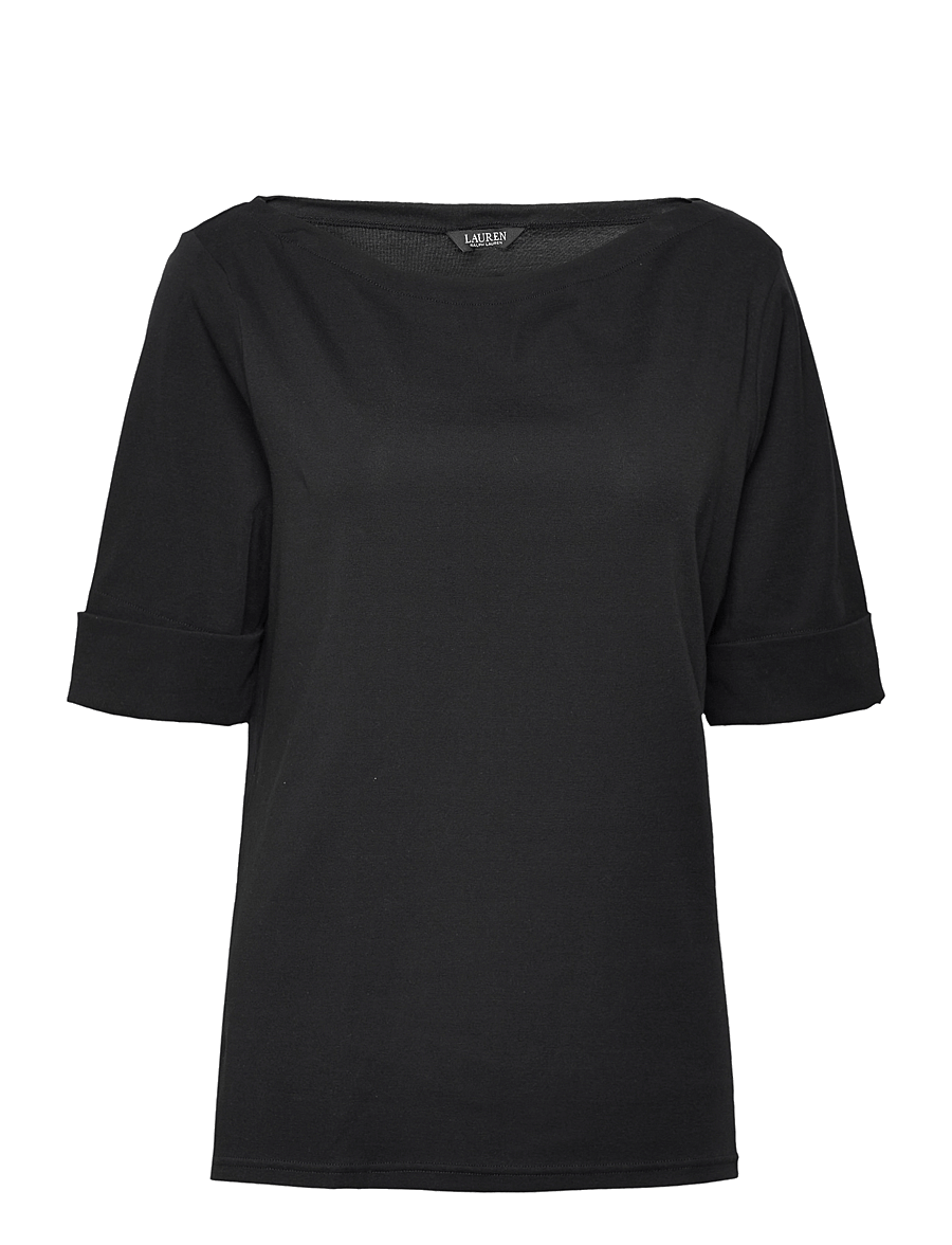 Lauren Ralph Lauren - Stretch Cotton Boatneck Tee - langærmede toppe - polo black - 1