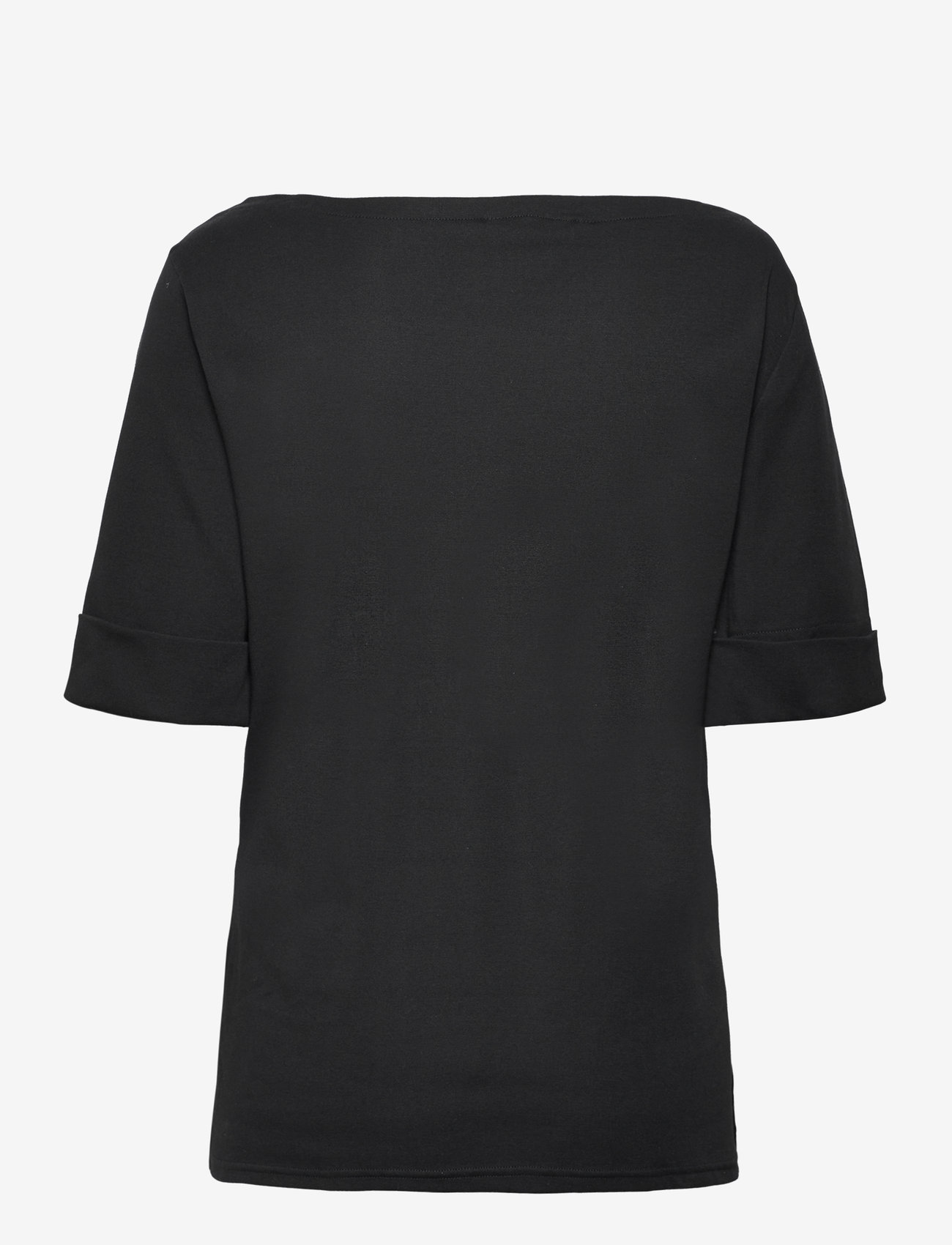 Lauren Ralph Lauren - Stretch Cotton Boatneck Tee - t-shirts - polo black - 1