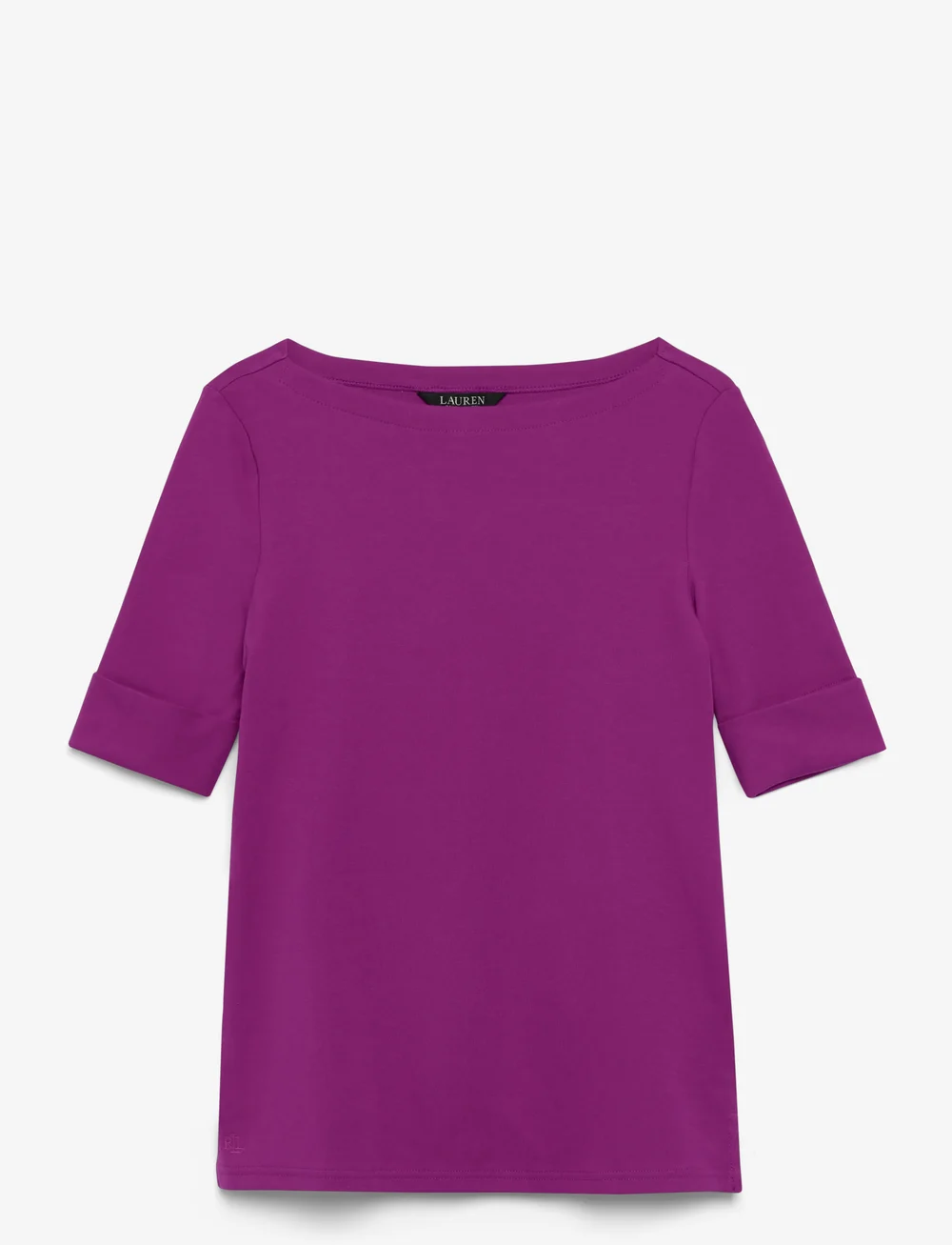 Lauren Ralph Lauren - Stretch Cotton Boatneck Tee - t-shirts - purple dawn - 2