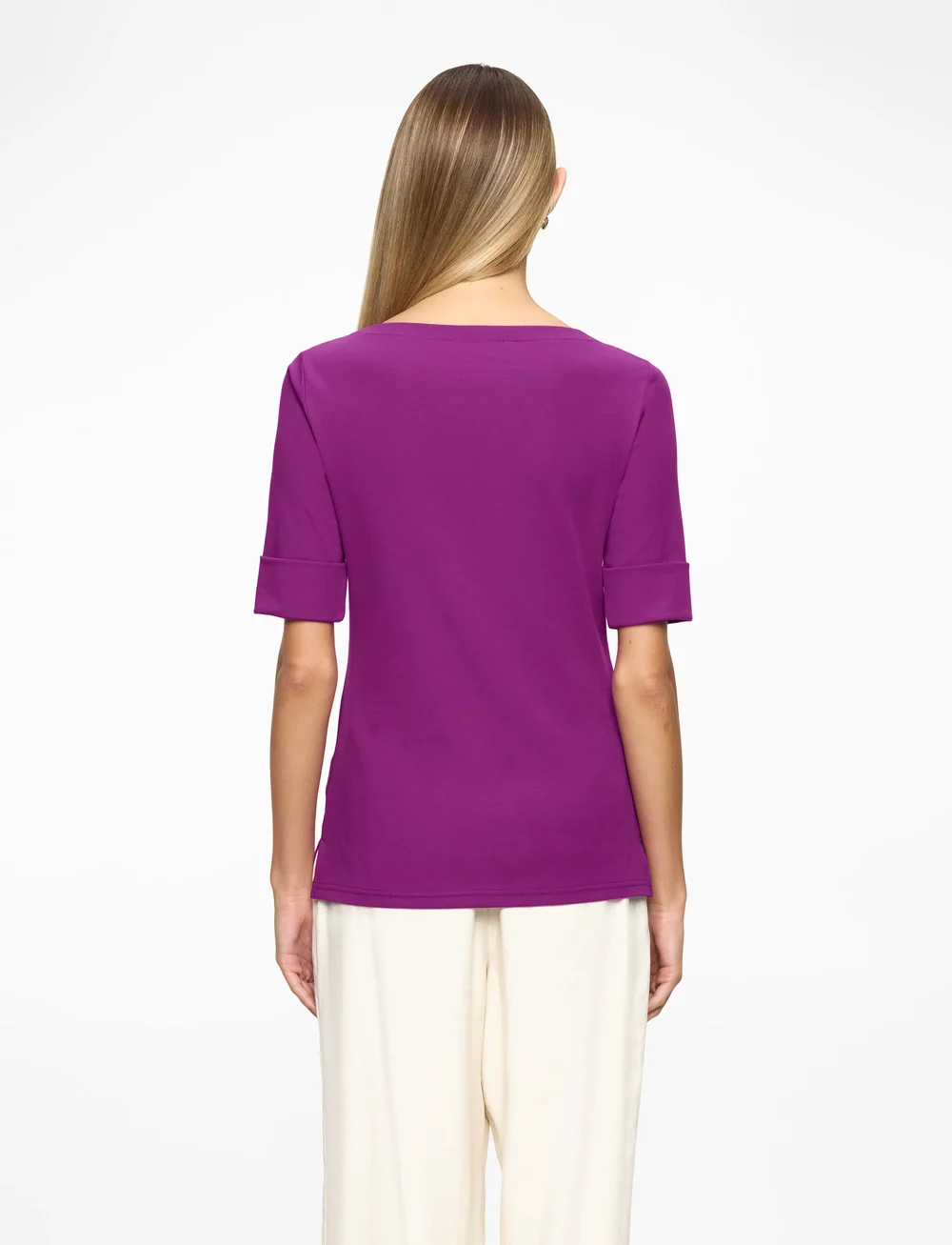 Lauren Ralph Lauren - Stretch Cotton Boatneck Tee - t-shirts - purple dawn - 5