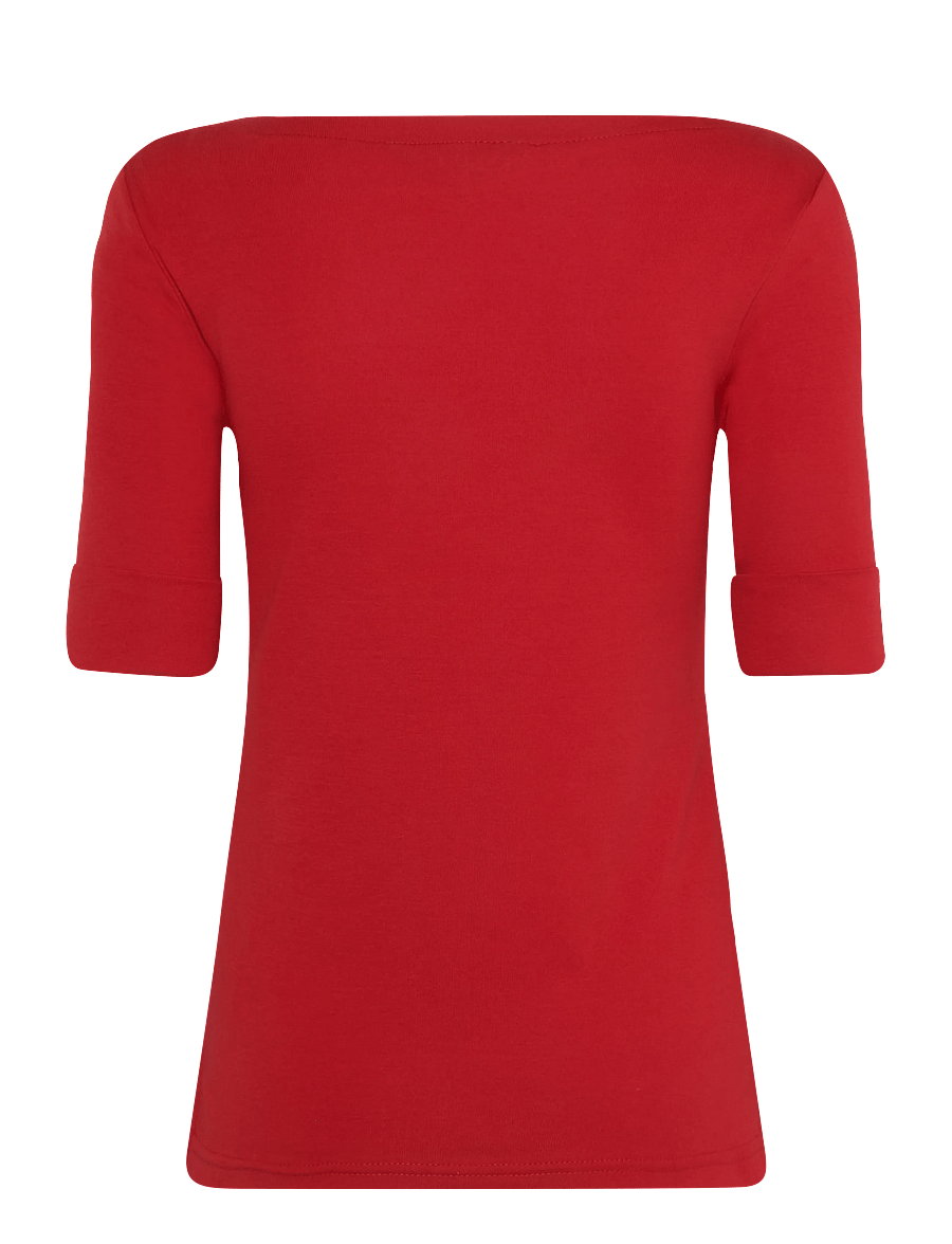 Lauren Ralph Lauren - Stretch Cotton Boatneck Tee - langærmede toppe - ralph red - 2