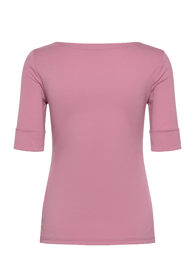 Lauren Ralph Lauren - Stretch Cotton Boatneck Tee - t-shirts & tops - rose mauve - 1
