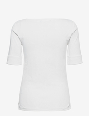 Lauren Ralph Lauren - RFND STRTCH 1X1 RIB-ELB SLV BT NK T - t-shirts - white - 1
