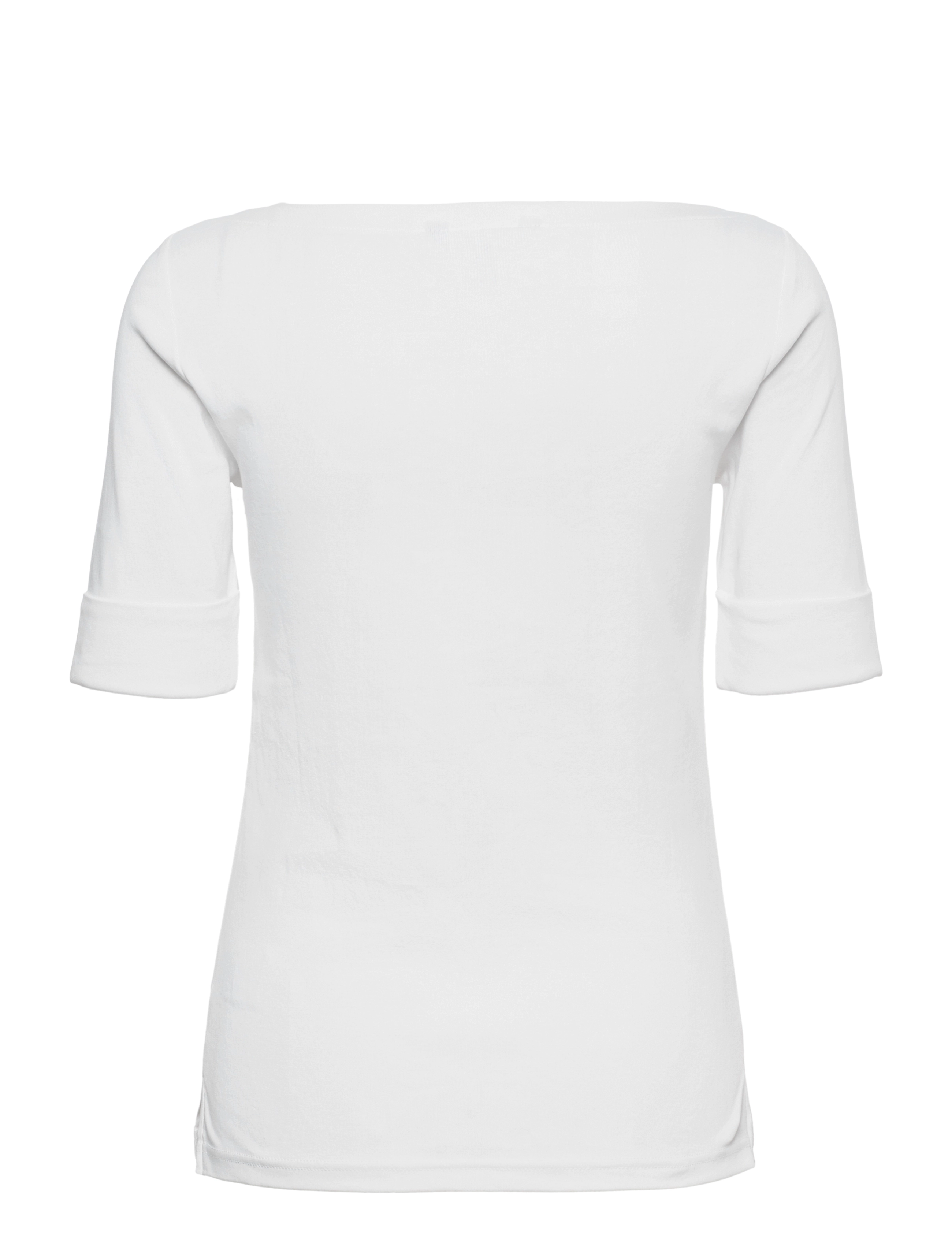 Lauren Ralph Lauren - Stretch Cotton Boatneck Tee - blouses à manches courtes - white - 2