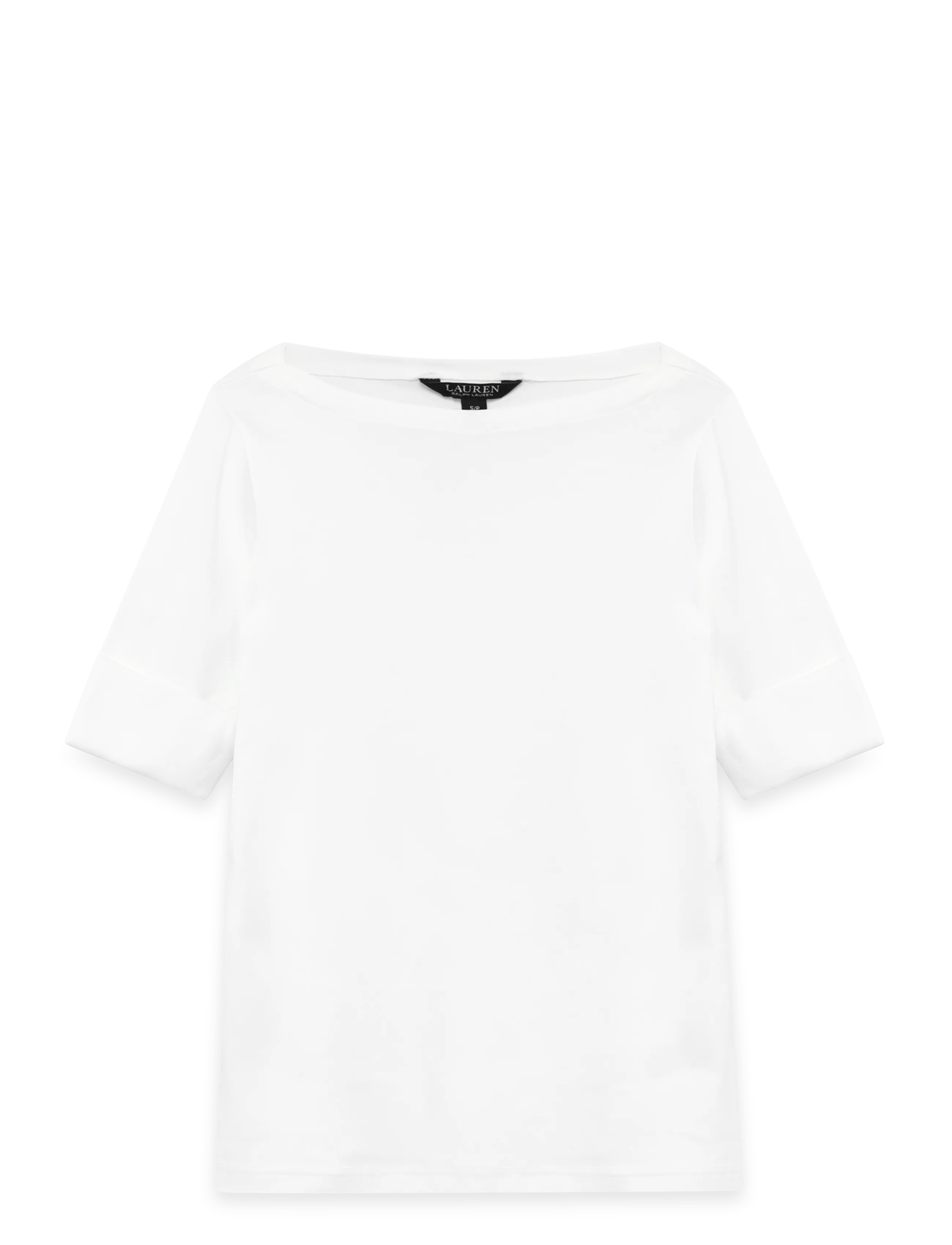 Lauren Ralph Lauren Stretch Cotton Boatneck Tee - Deals - WHITE / white