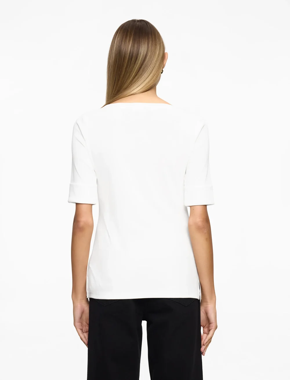 Lauren Ralph Lauren - Stretch Cotton Boatneck Tee - t-shirts - white - 4