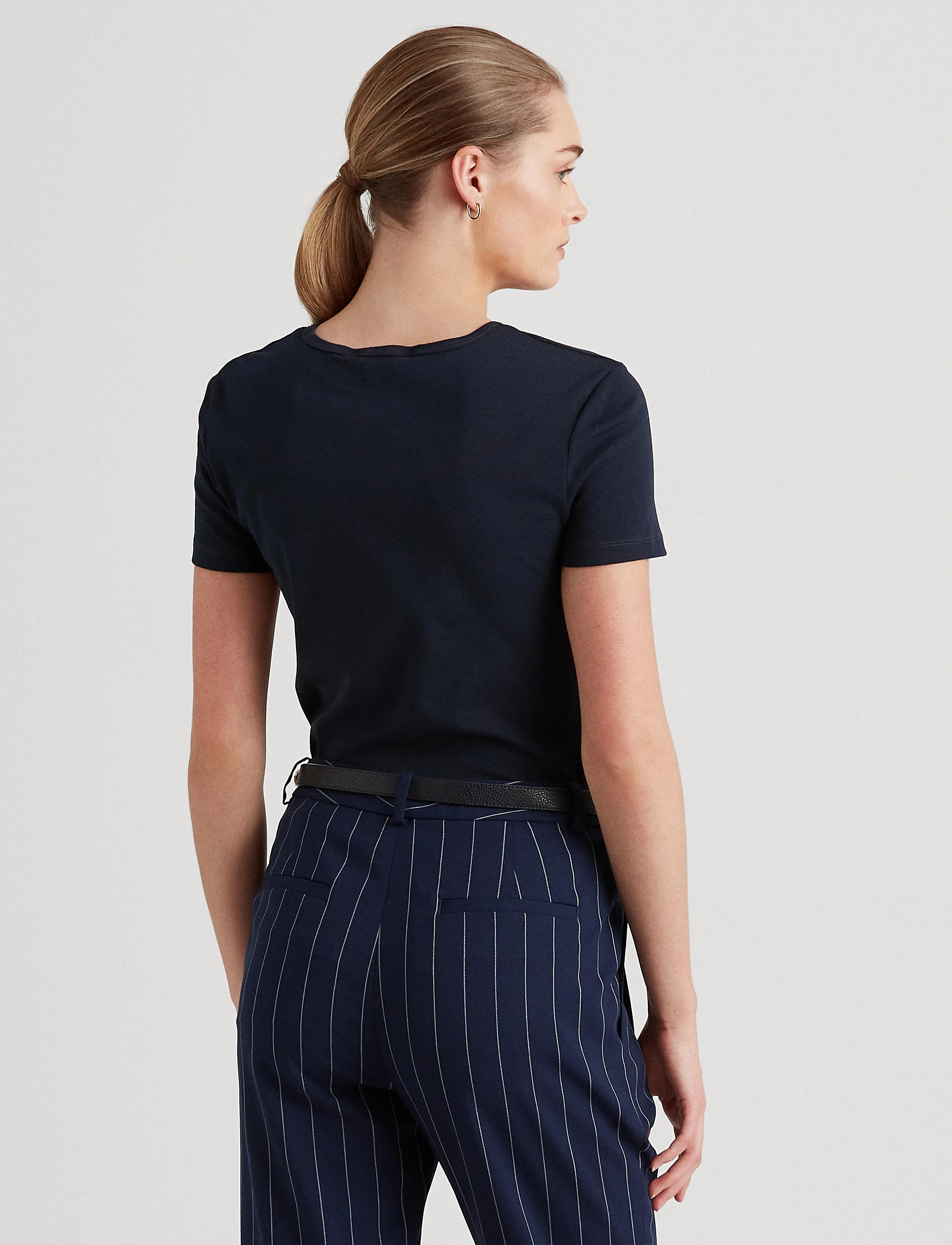 Lauren Ralph Lauren - Stretch Cotton Tee - lauren navy - 2