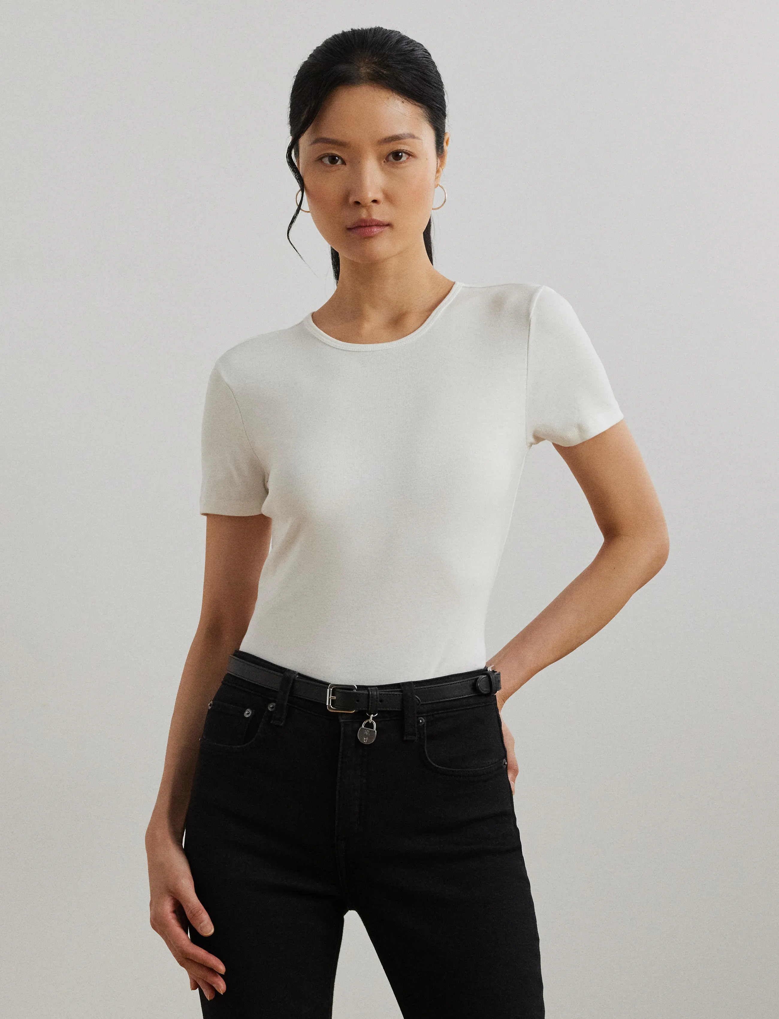 Lauren Ralph Lauren - Stretch Cotton Tee - white - 3